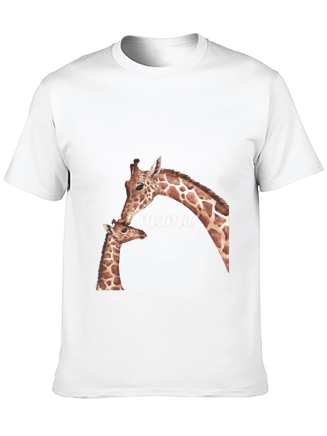 Mama Giraffe Graphic Tee - Soft Black T-Shirt