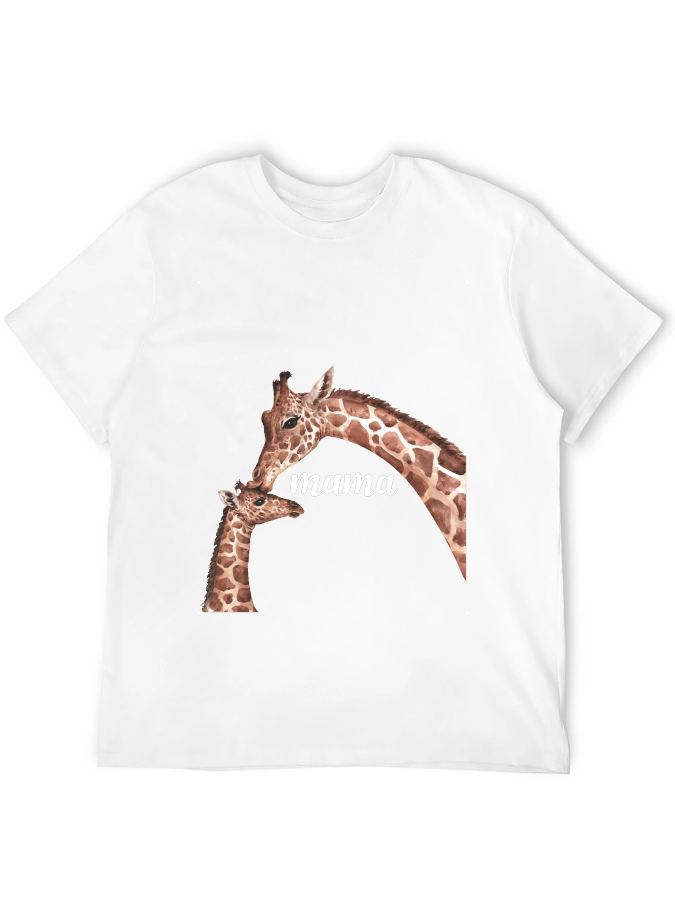 Mama Giraffe Graphic Tee - Soft Black T-Shirt
