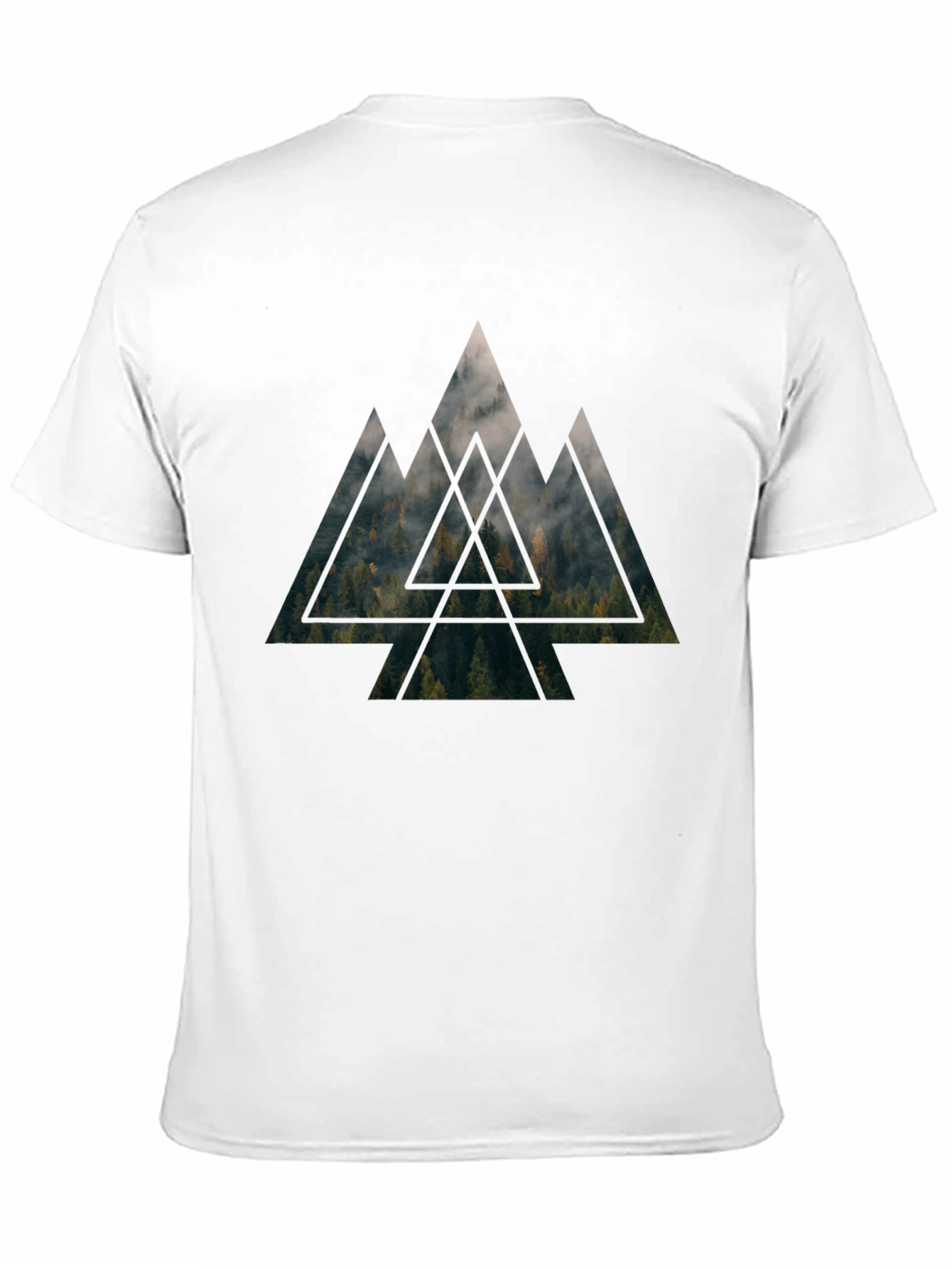 Mountain Forest Triangle Graphic Tee - Black
