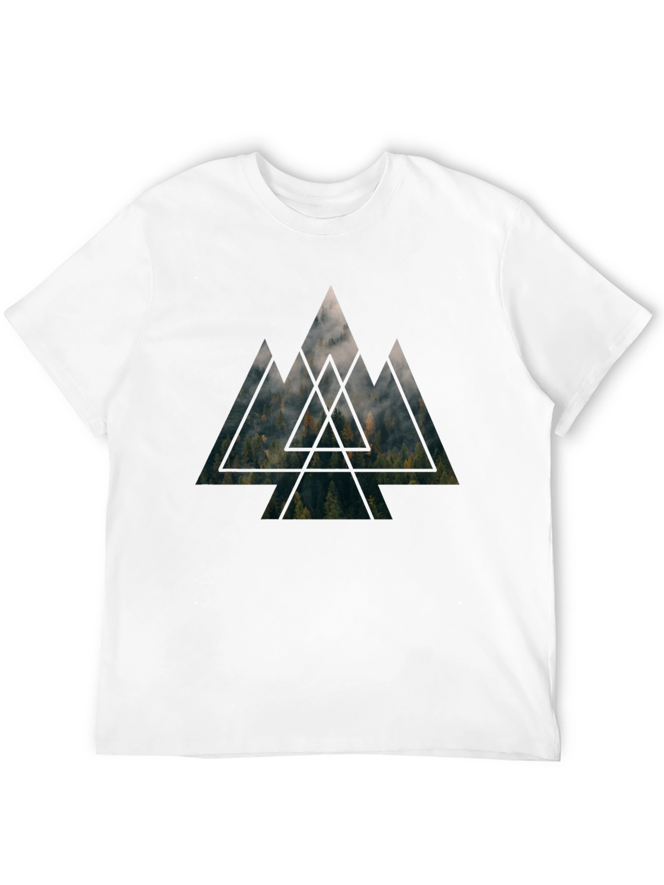 Mountain Forest Triangle Graphic Tee - Black