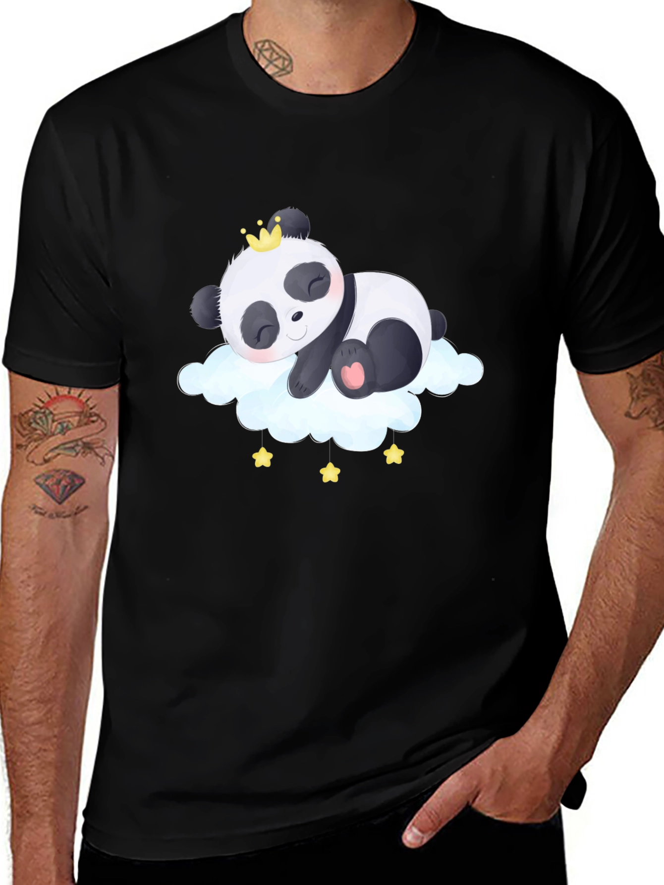 Panda Cloud T-Shirt - Black