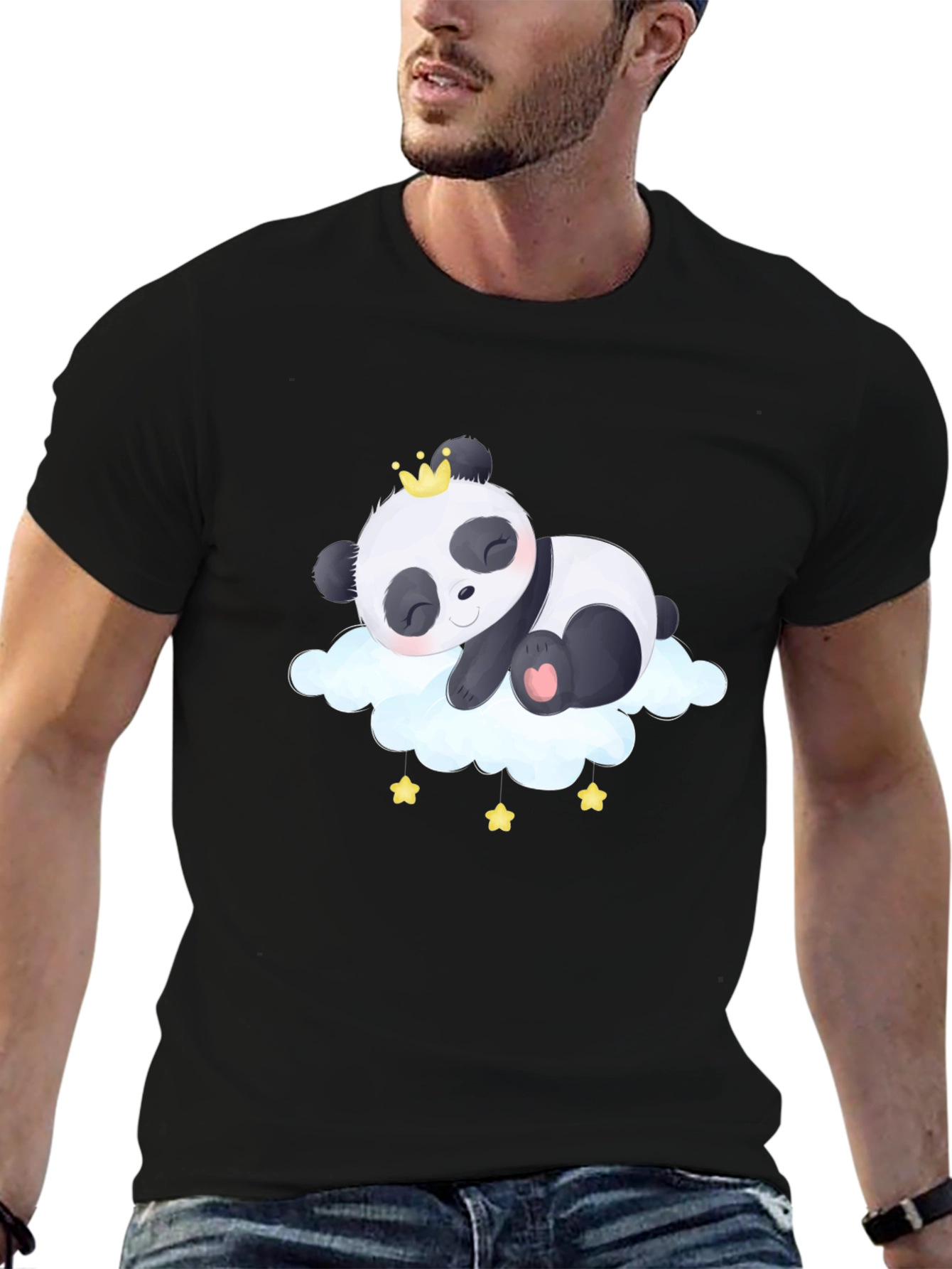 Panda Cloud T-Shirt - Black