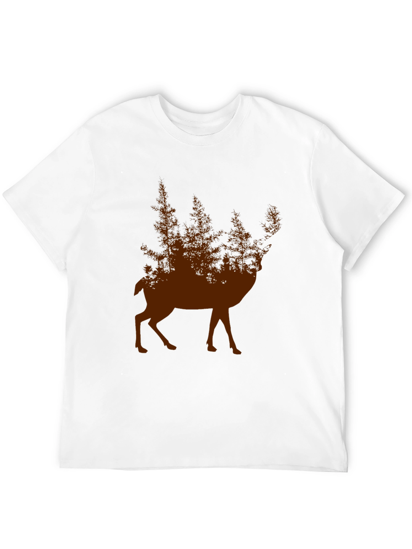 Nature Deer Graphic Tee - Forest Silhouette