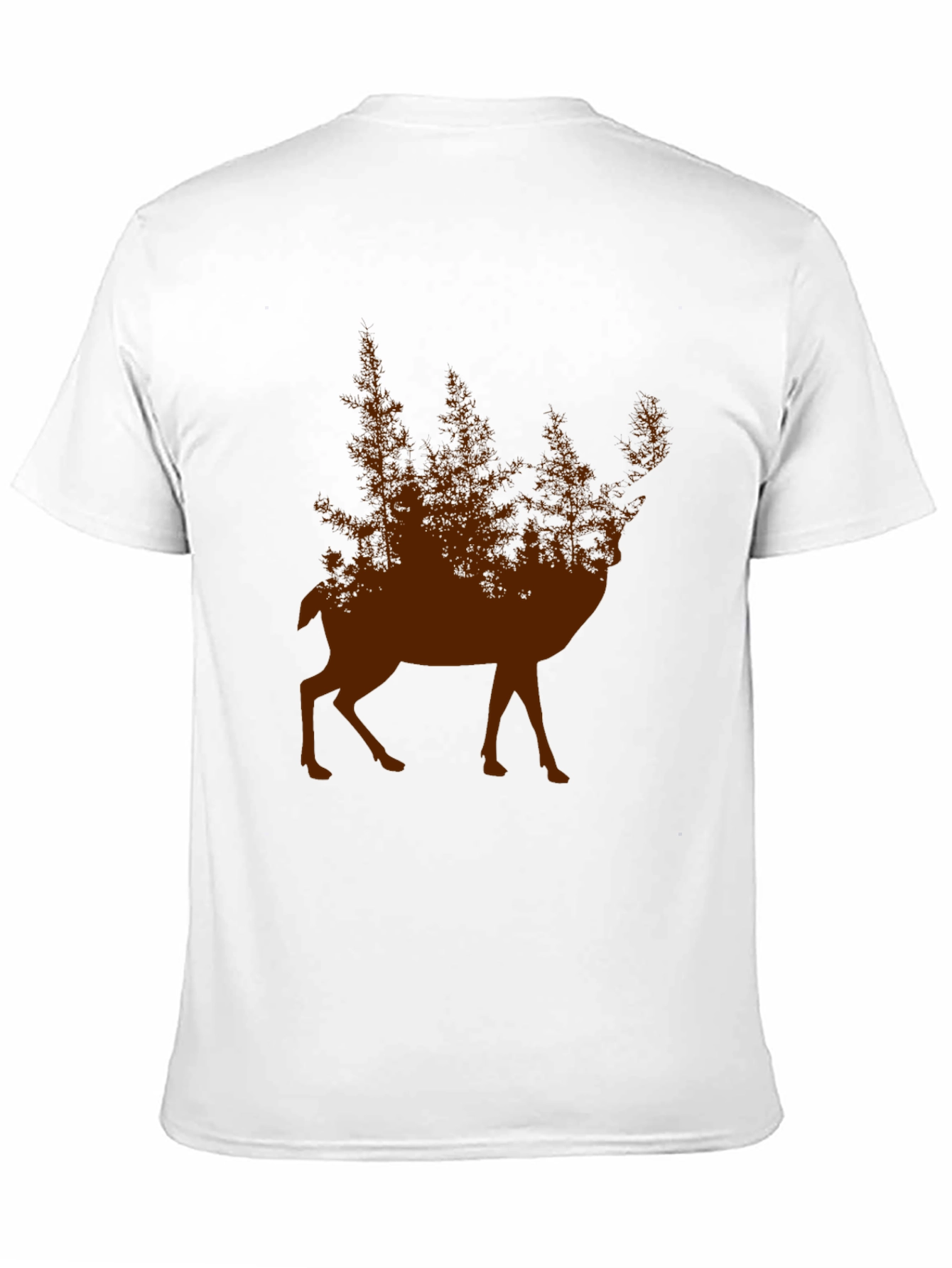 Nature Deer Graphic Tee - Forest Silhouette