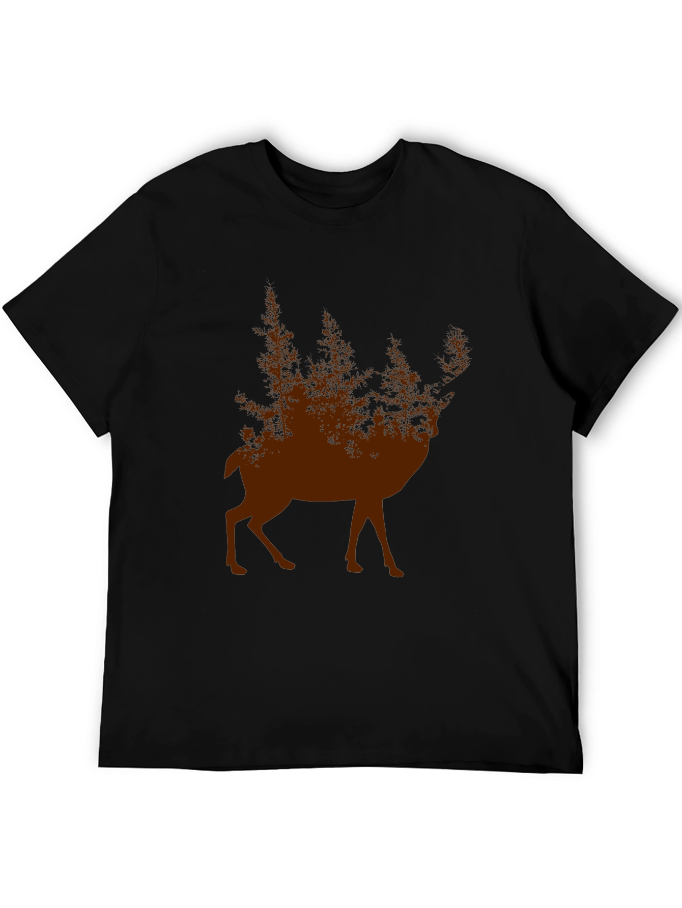 Nature Deer Graphic Tee - Forest Silhouette