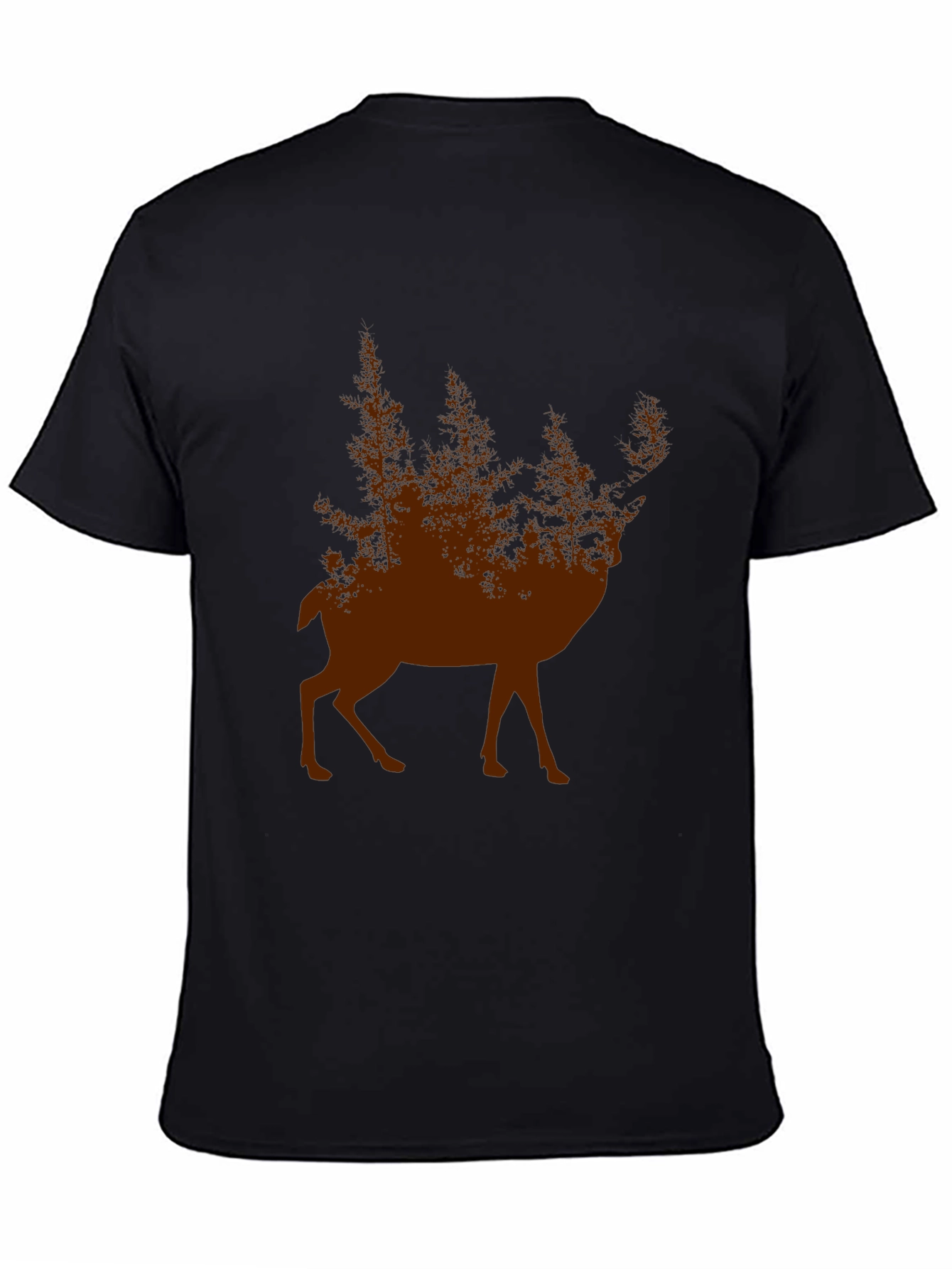 Nature Deer Graphic Tee - Forest Silhouette