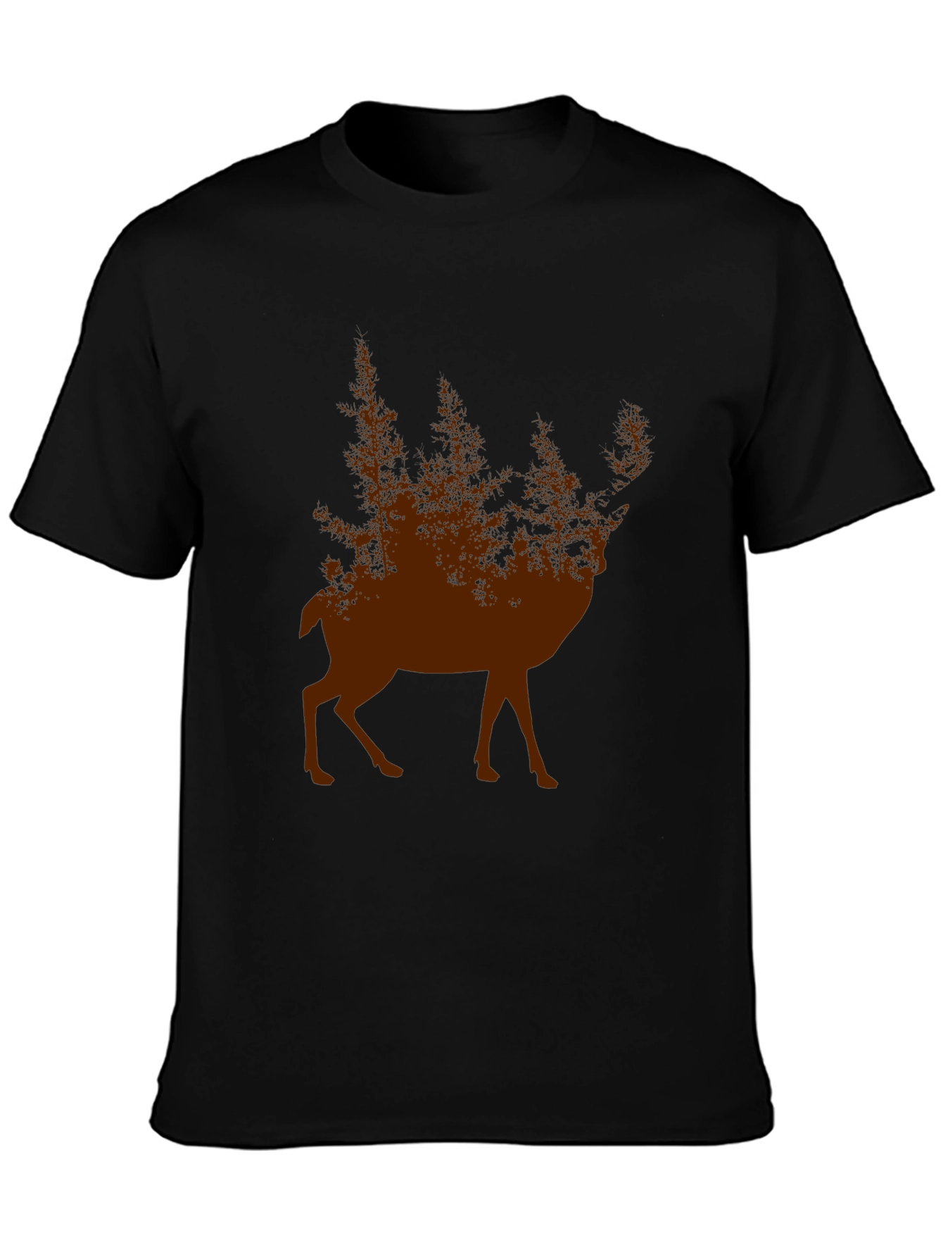 Nature Deer Graphic Tee - Forest Silhouette