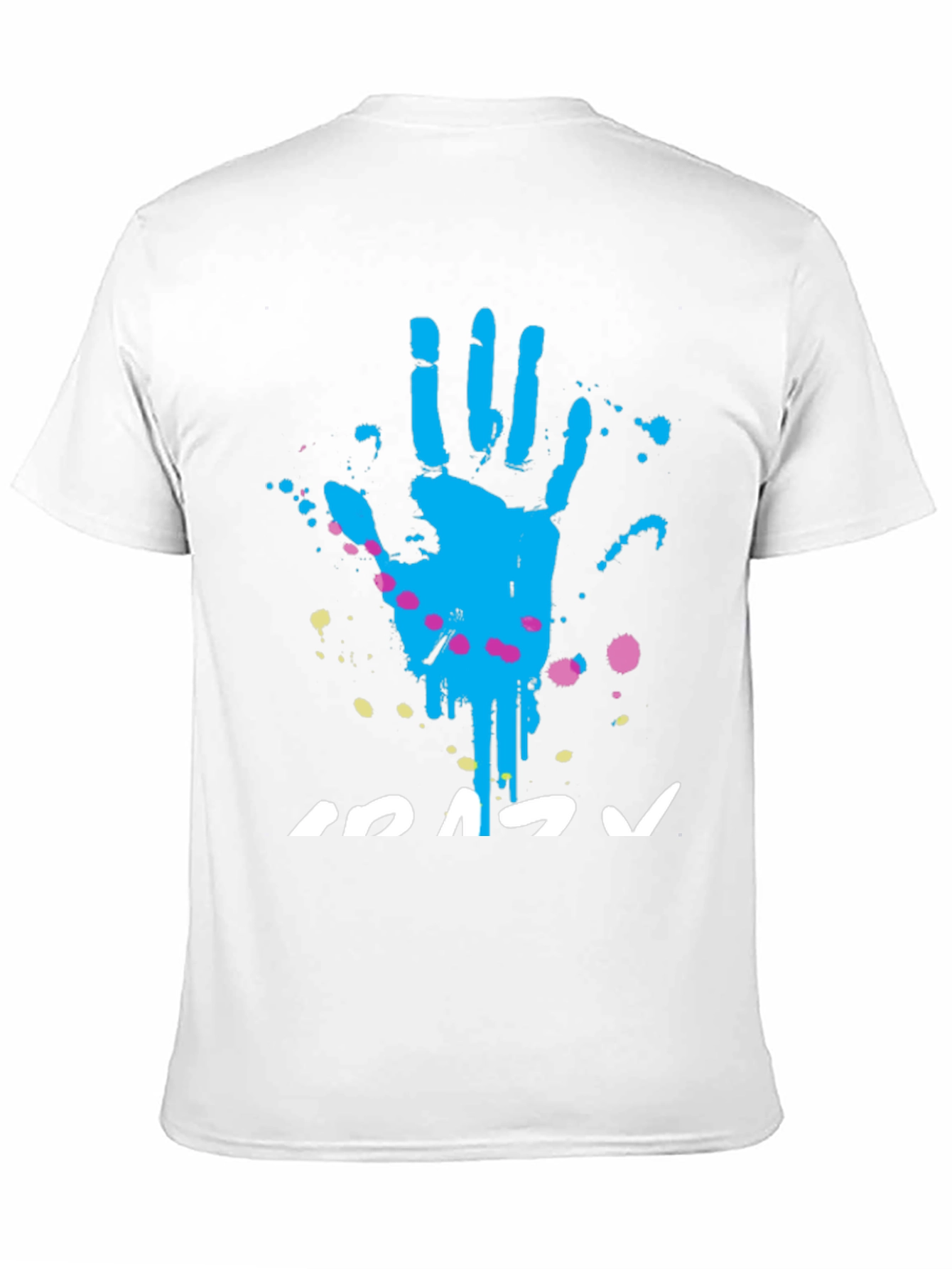 Crazy Handprint Graphic Tee - Funky Crew Neck