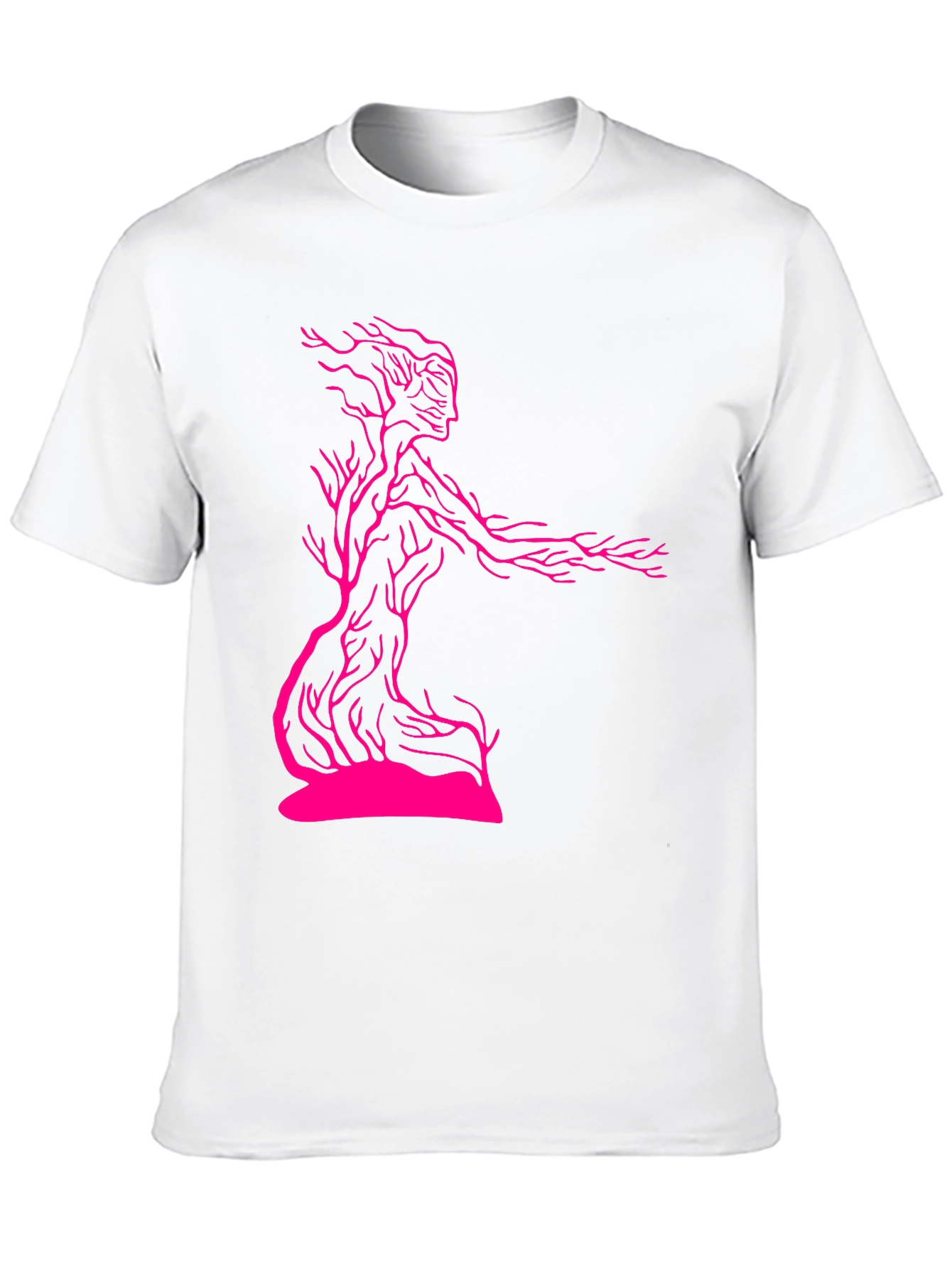 Unique Tree-Woman Graphic Tee - Black Cotton Blend