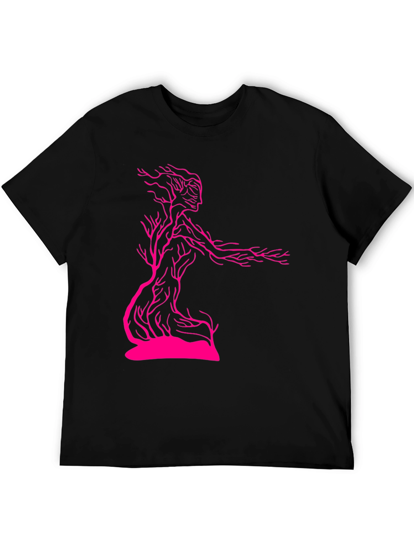 Unique Tree-Woman Graphic Tee - Black Cotton Blend