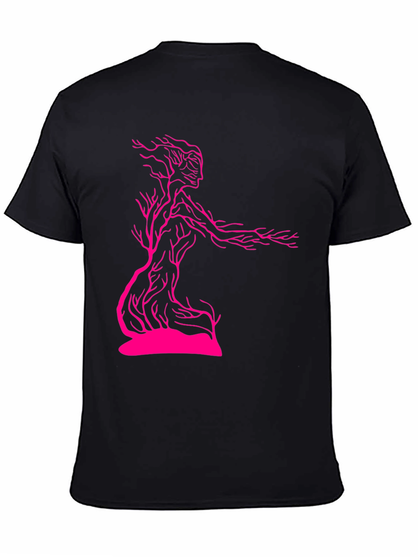 Unique Tree-Woman Graphic Tee - Black Cotton Blend