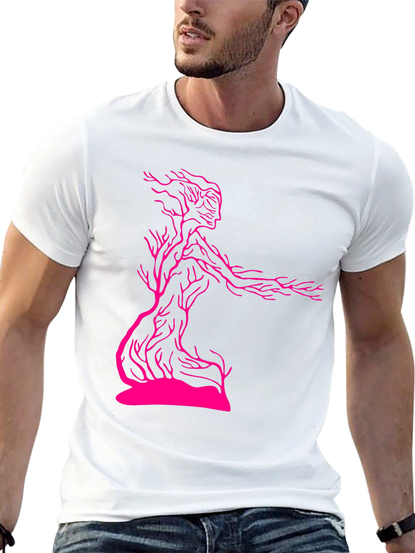 Unique Tree-Woman Graphic Tee - Black Cotton Blend