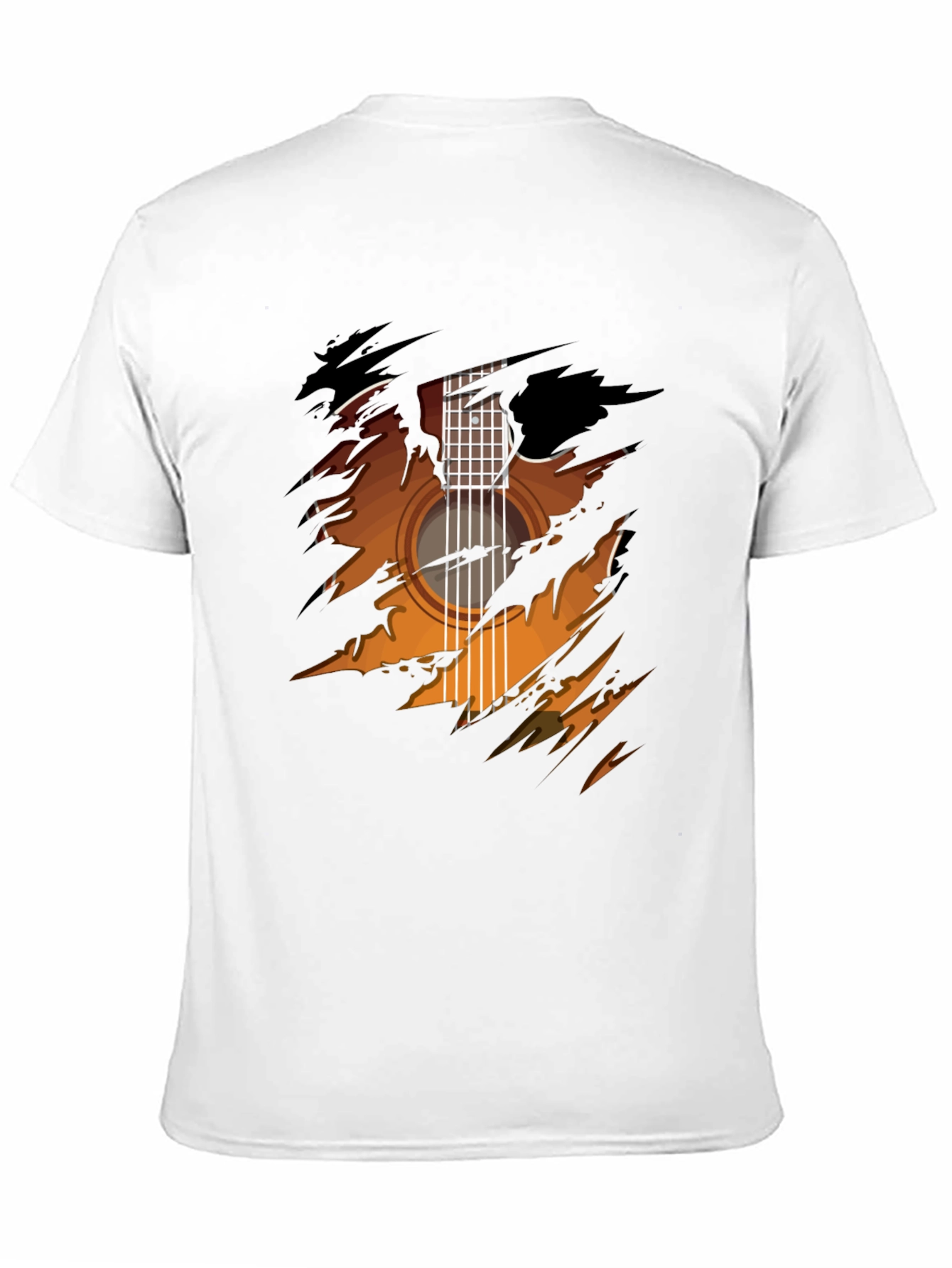 Guitar Ripped Graphic Tee - Cool Musician Shirt