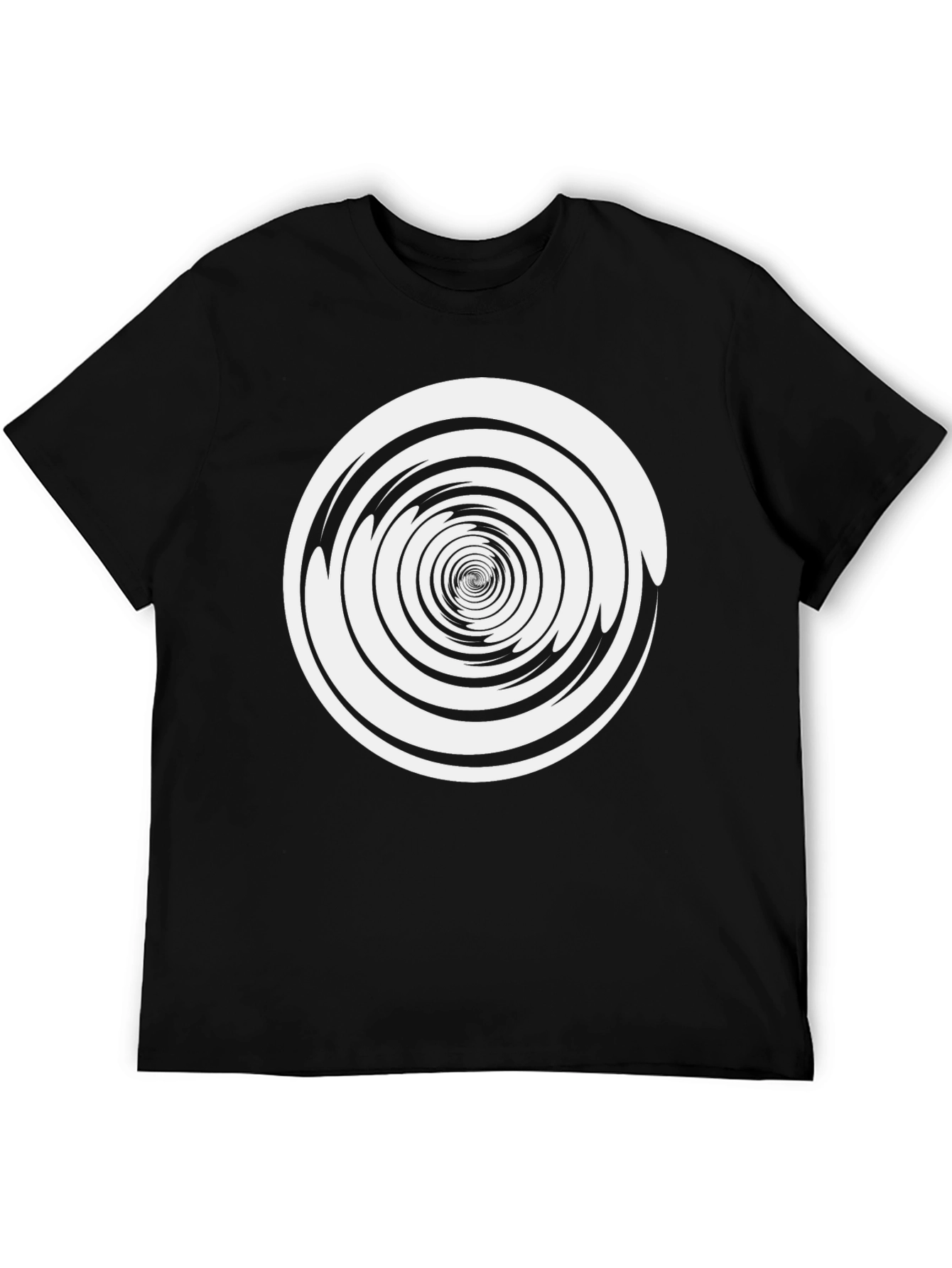 Hypnotic Spiral Tee - Black Cotton Graphic T-Shirt