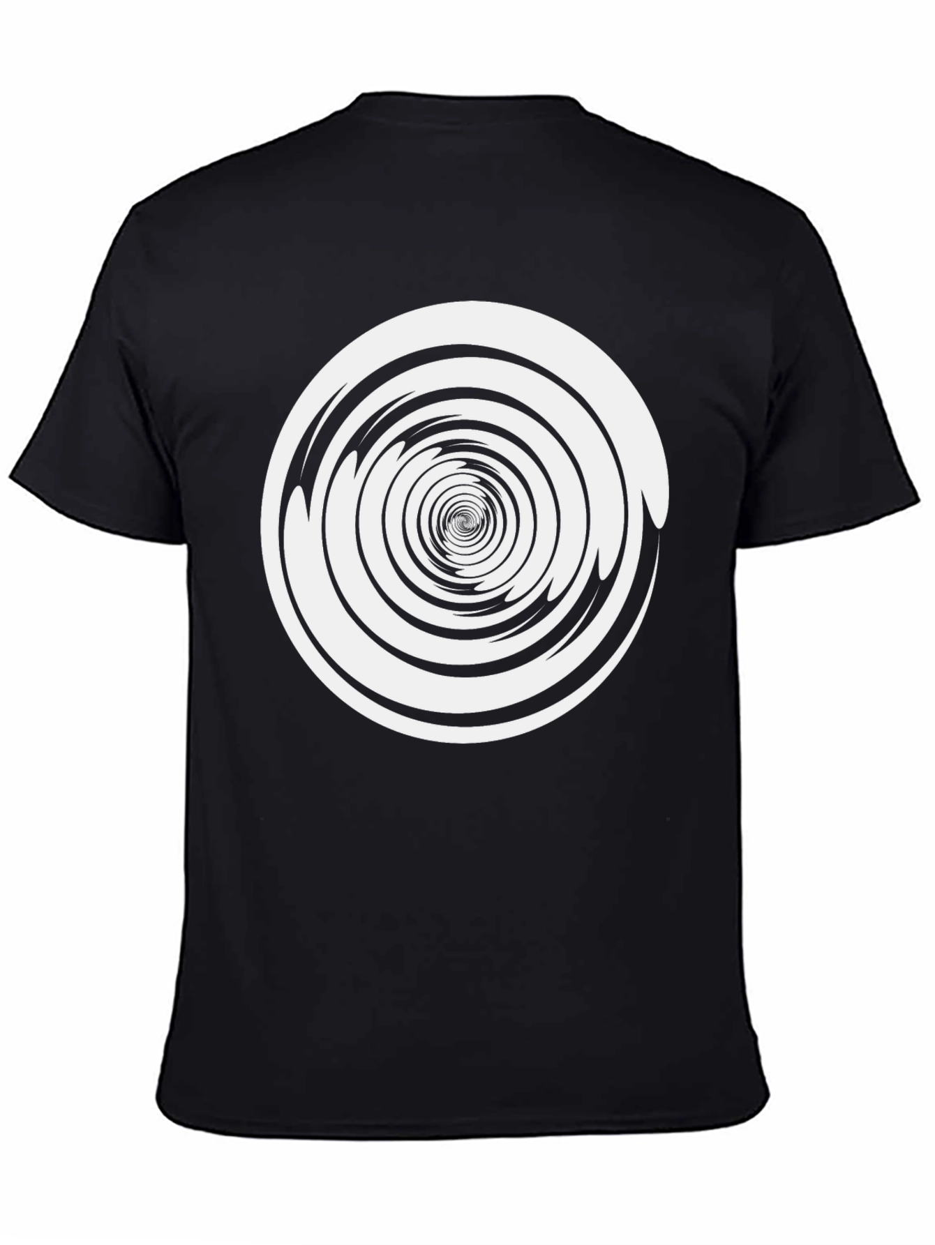 Hypnotic Spiral Tee - Black Cotton Graphic T-Shirt
