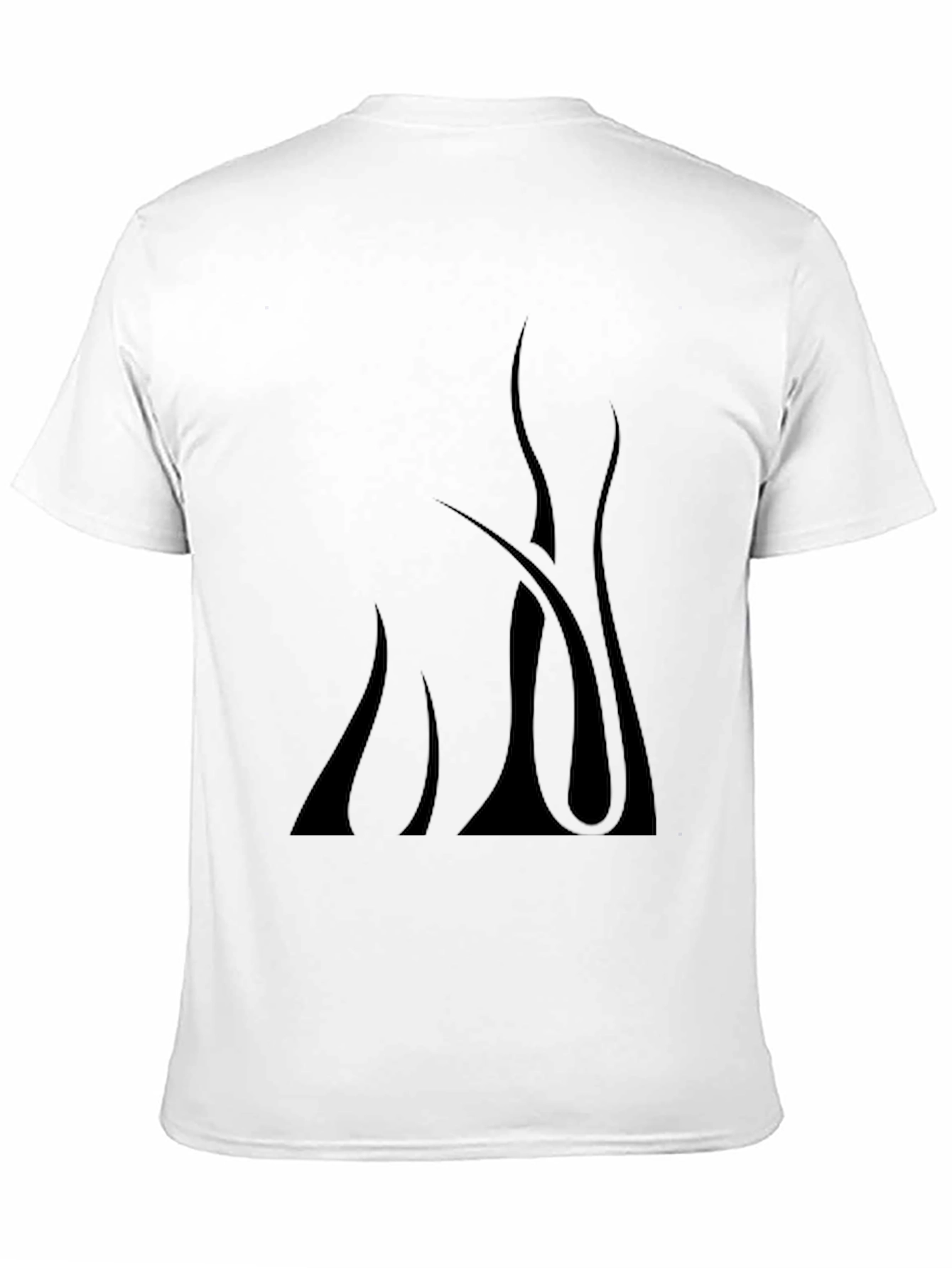 Mens Black Graphic Tee - Abstract Flame Design
