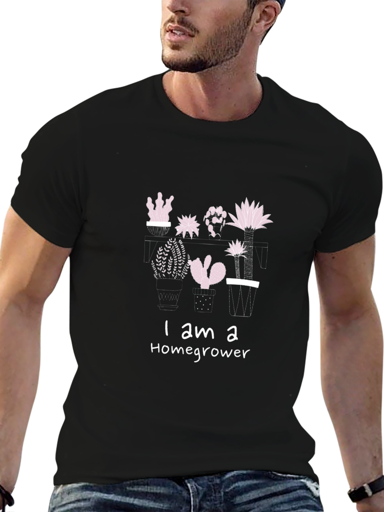Homegrower Cactus Graphic Tee - Black Unisex T-Shirt