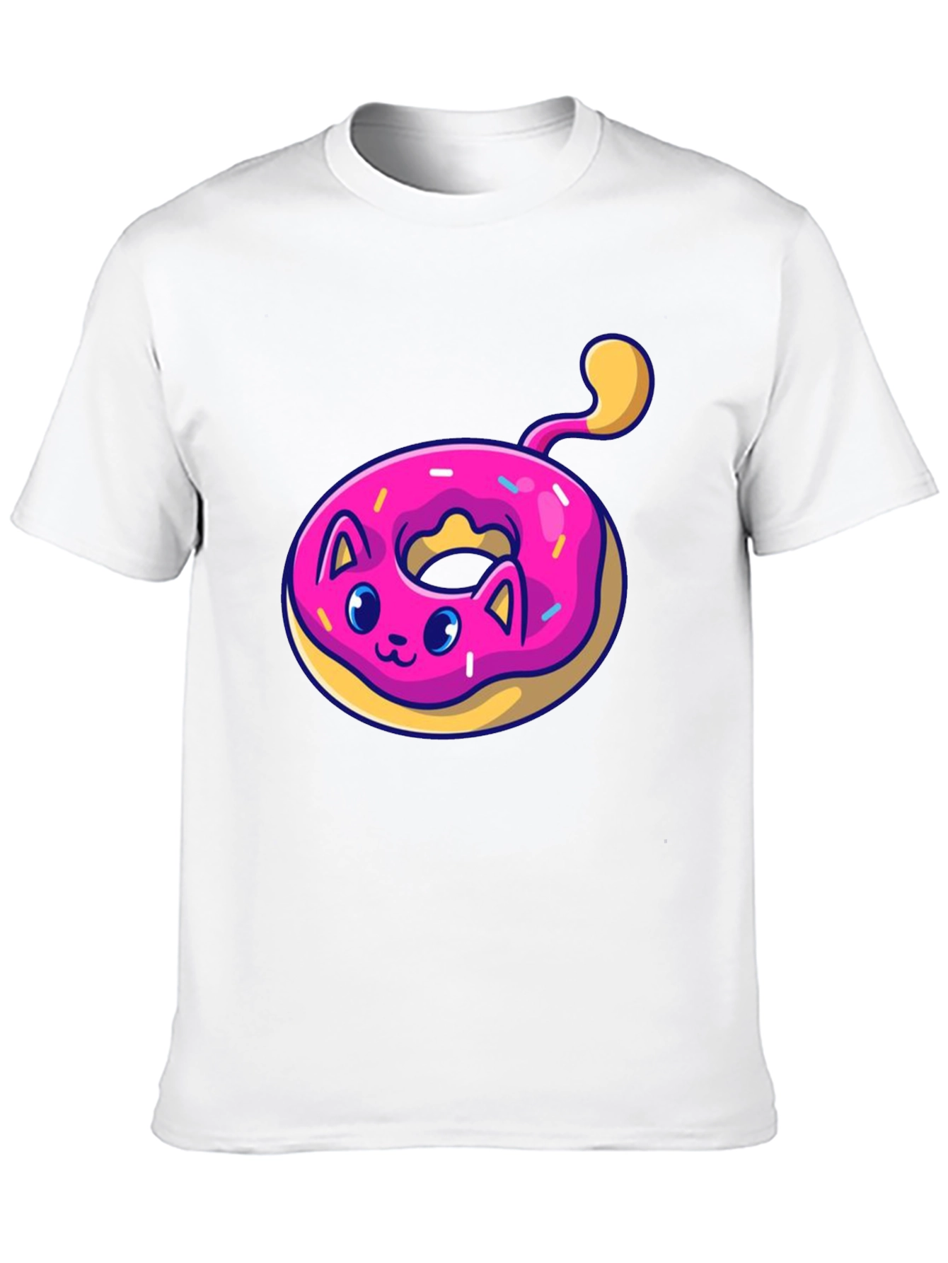 Cat Donut T-Shirt: Cute & Playful Black Tee