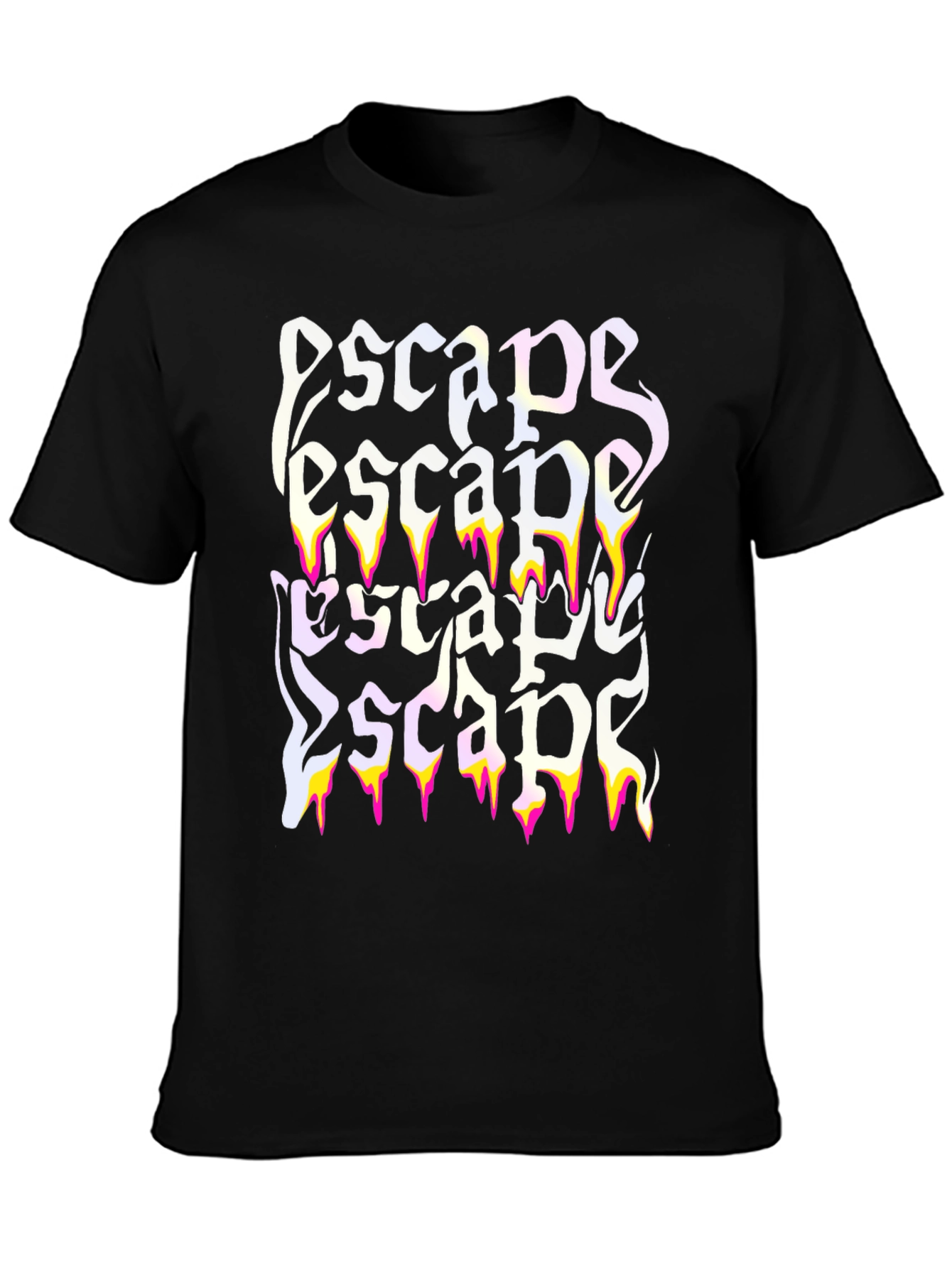 Escape Graphic Print Black T-Shirt