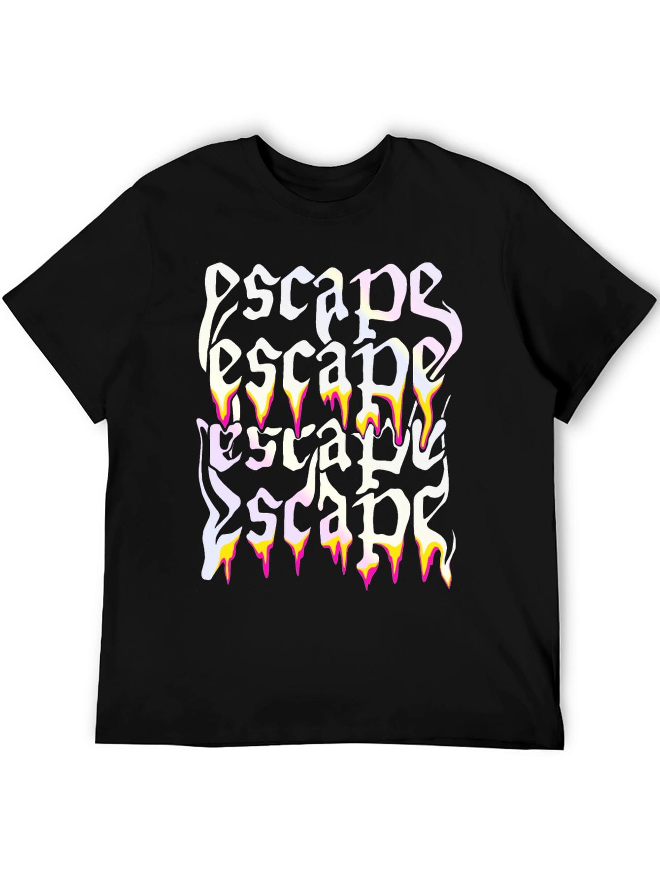 Escape Graphic Print Black T-Shirt