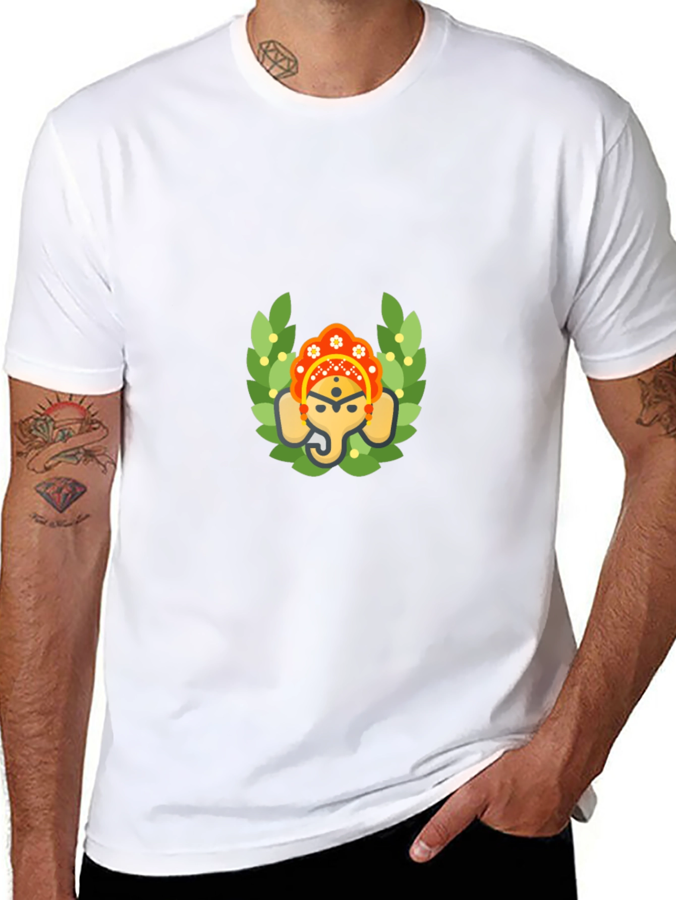 Ganesh Graphic Print Black T-Shirt