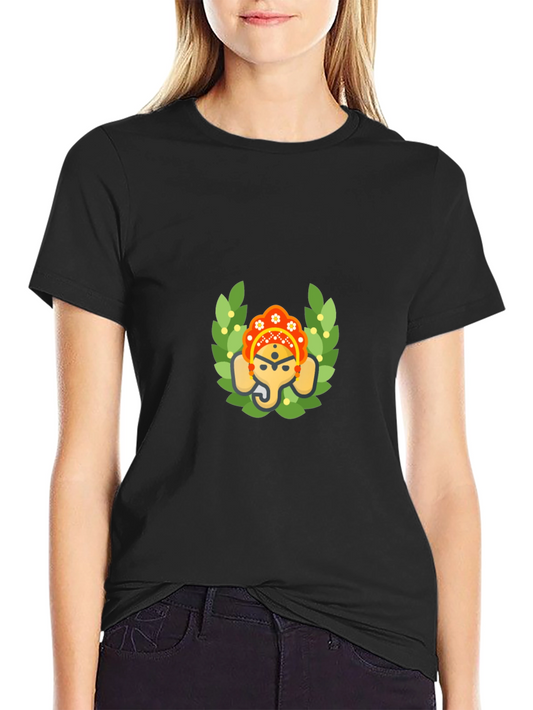 Ganesh Graphic Print Black T-Shirt