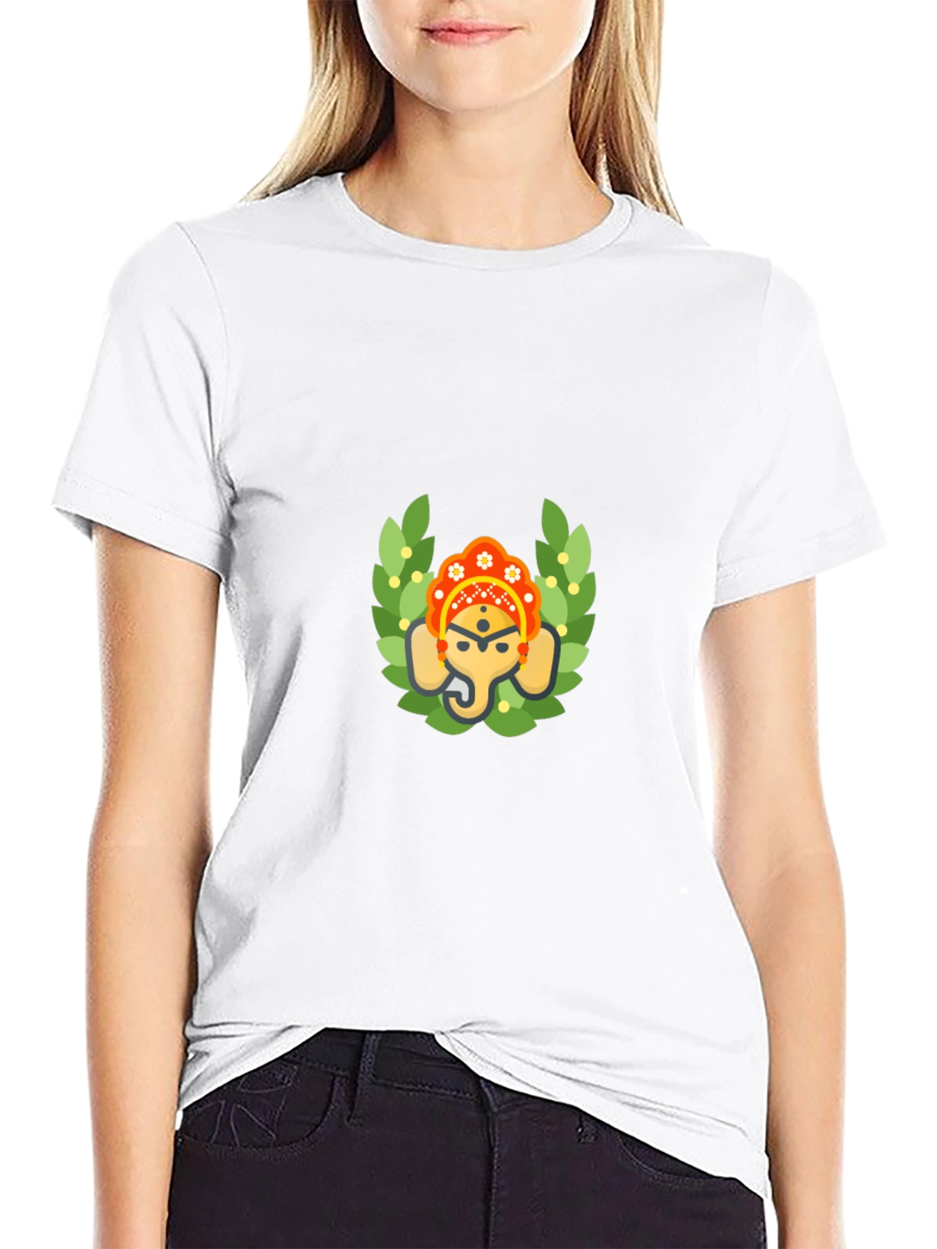 Ganesh Graphic Print Black T-Shirt