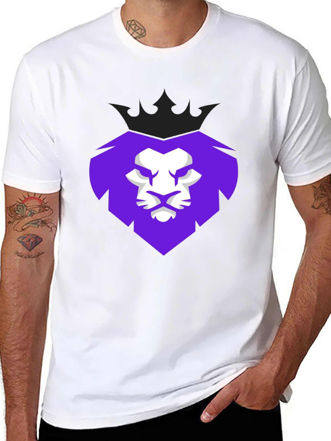 Lion King Crown Graphic Tee - Mens Black T-Shirt