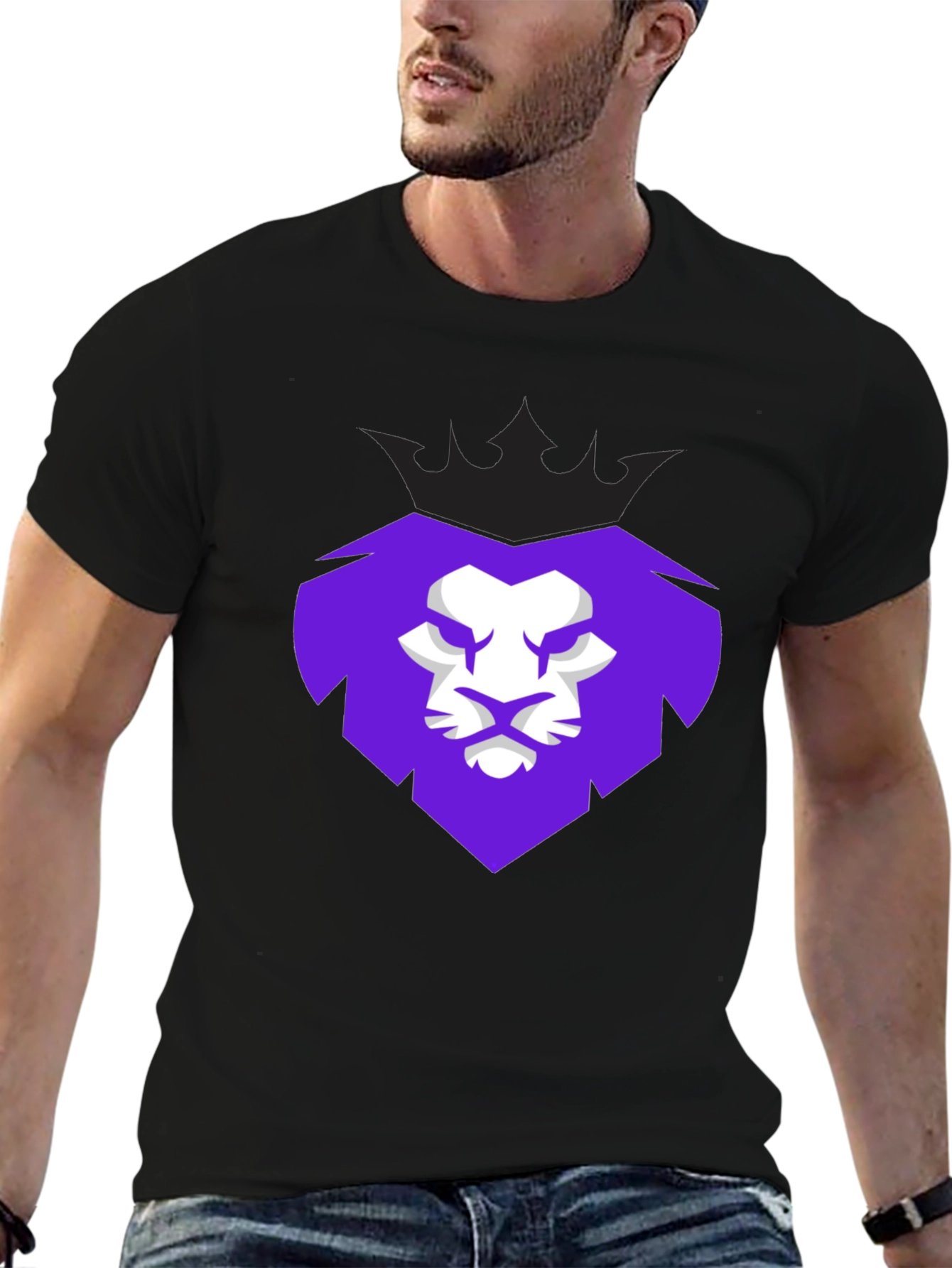 Lion King Crown Graphic Tee - Mens Black T-Shirt