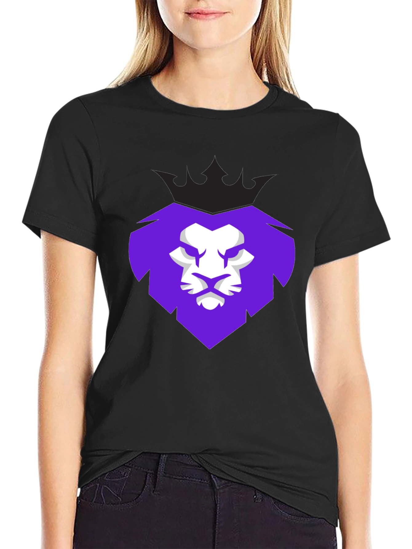 Lion King Crown Graphic Tee - Mens Black T-Shirt