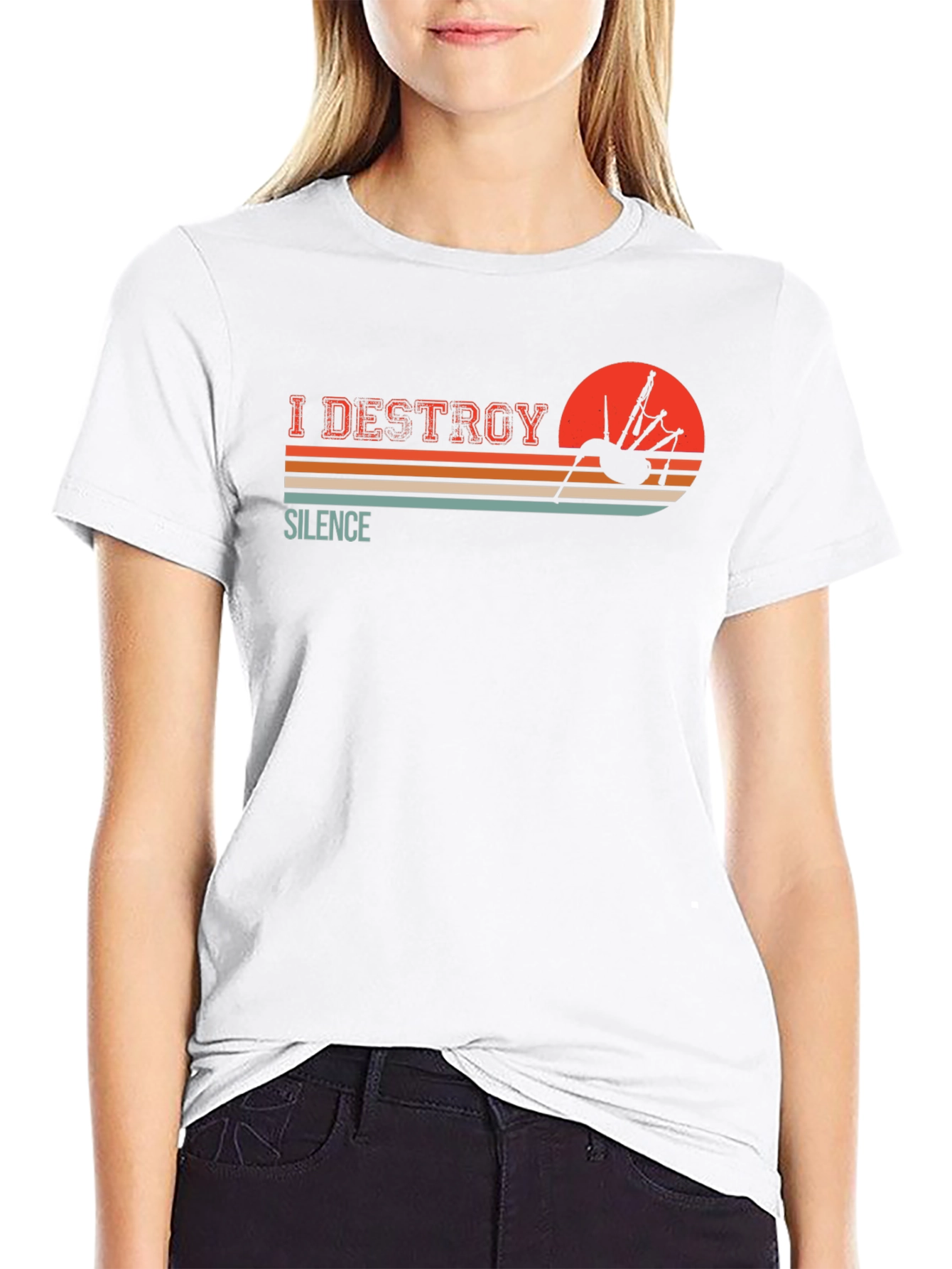 I Destroy Silence Bagpipe T-Shirt