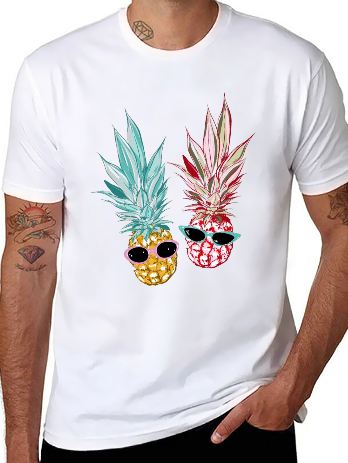 Cool Pineapple Graphic Tee - Black Unisex T-Shirt