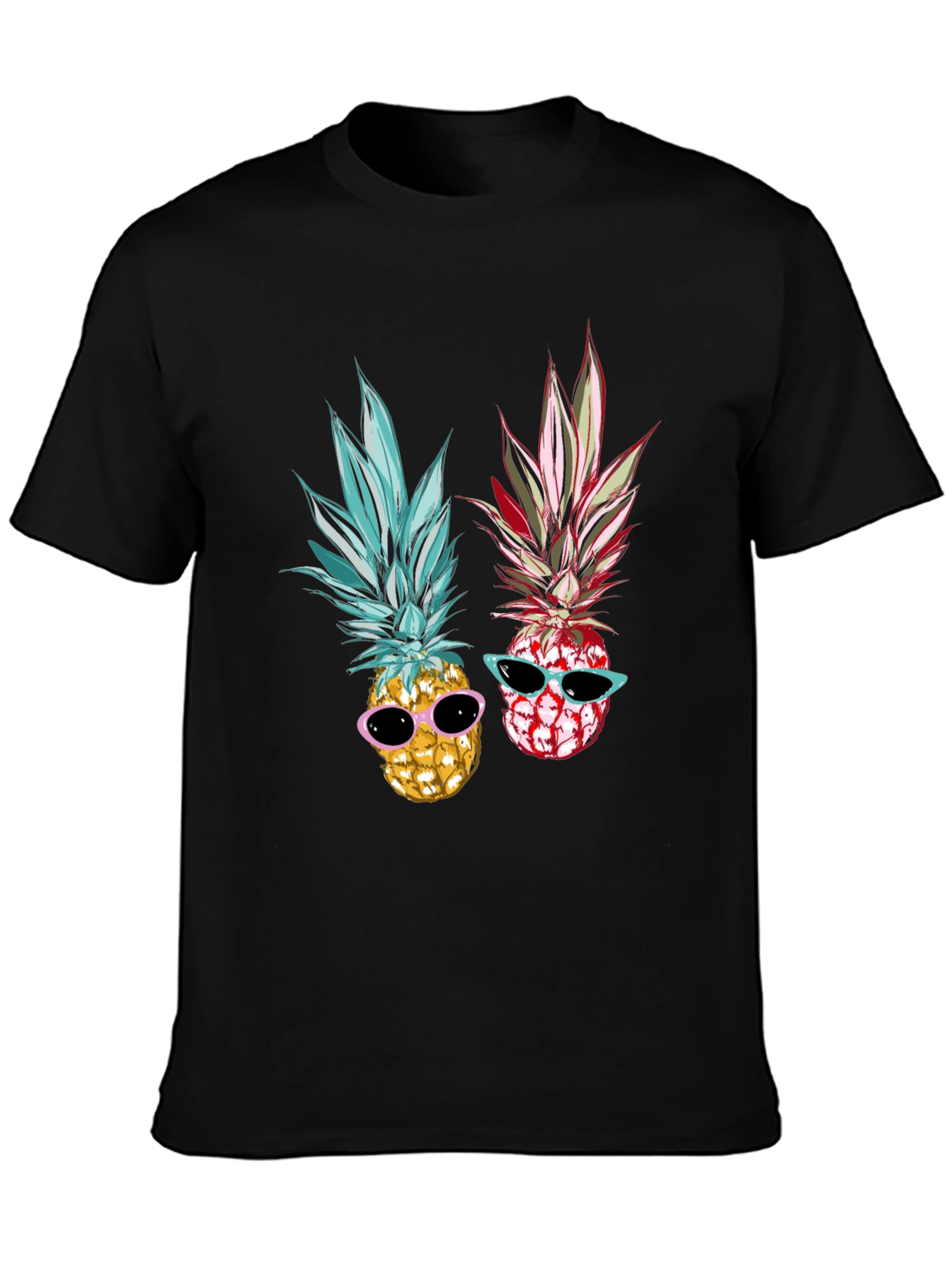 Cool Pineapple Graphic Tee - Black Unisex T-Shirt