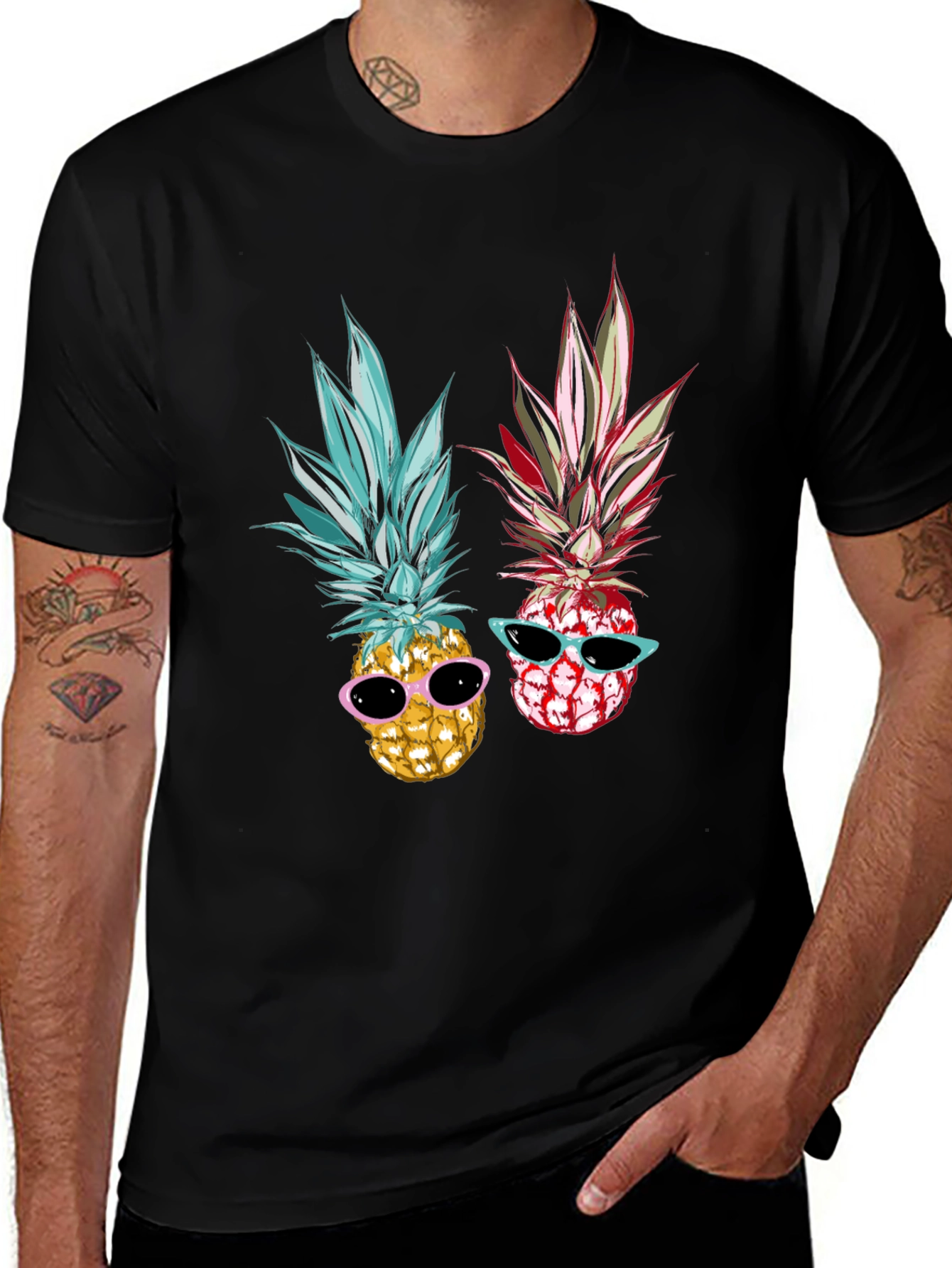 Cool Pineapple Graphic Tee - Black Unisex T-Shirt