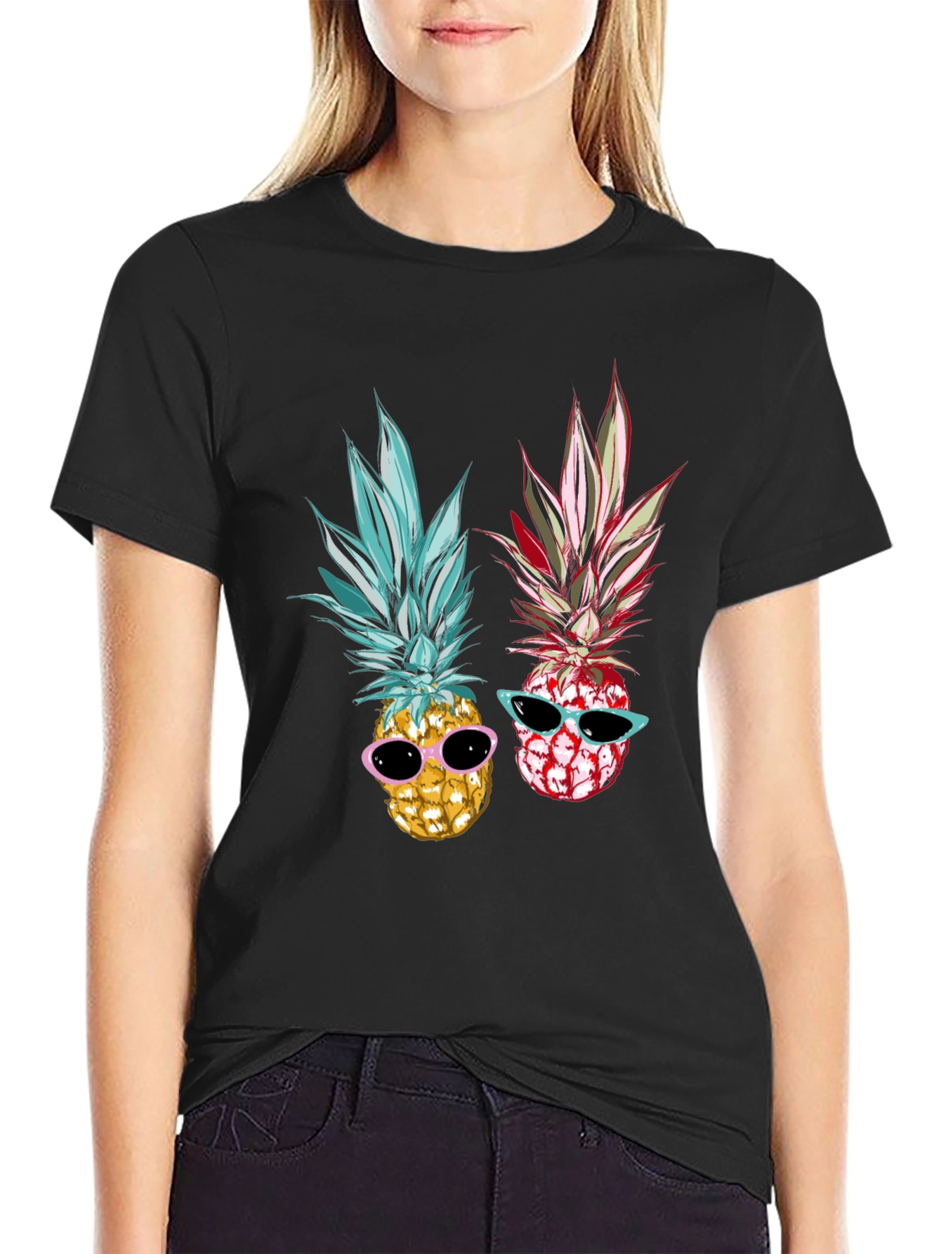 Cool Pineapple Graphic Tee - Black Unisex T-Shirt