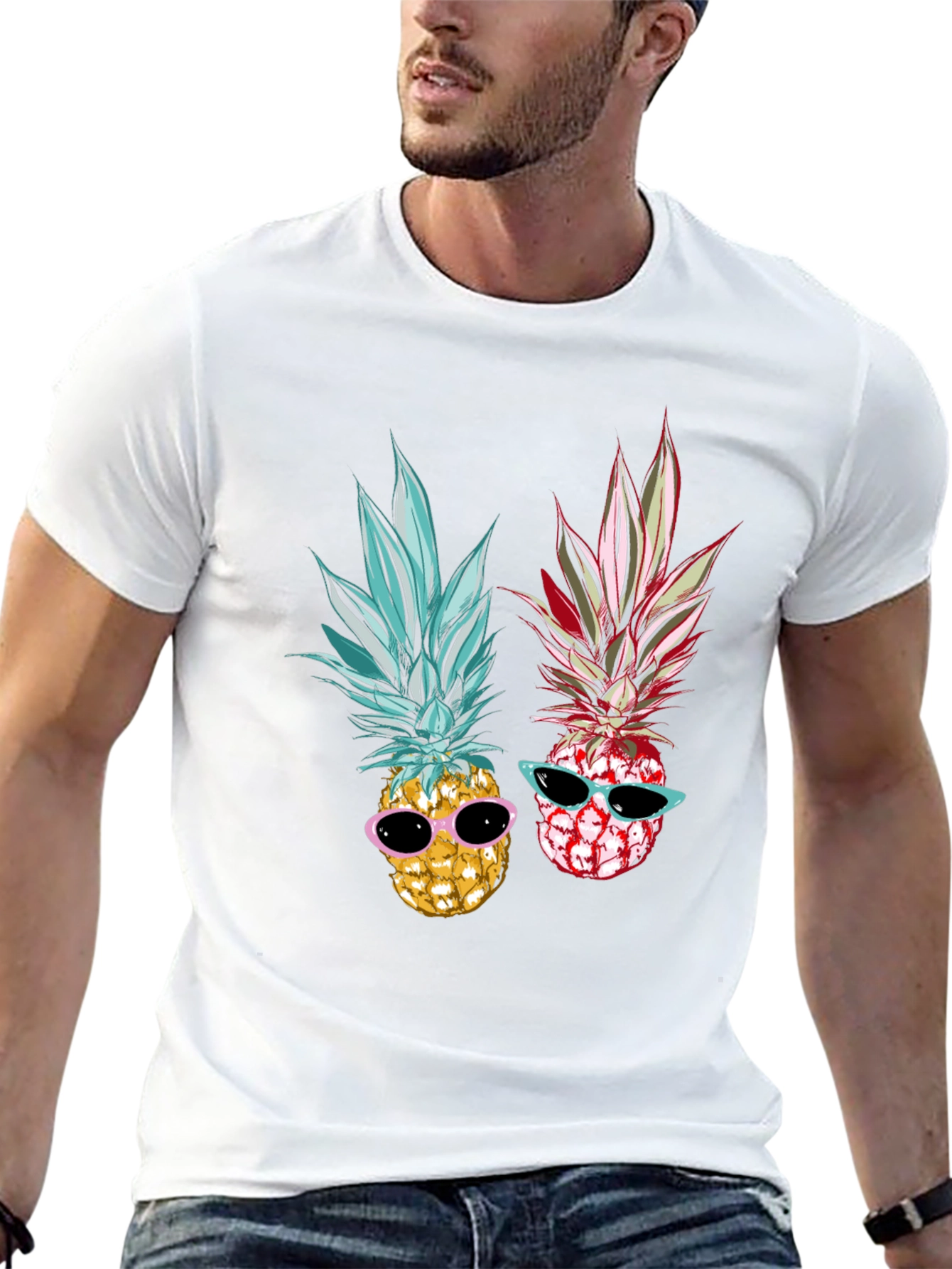 Cool Pineapple Graphic Tee - Black Unisex T-Shirt