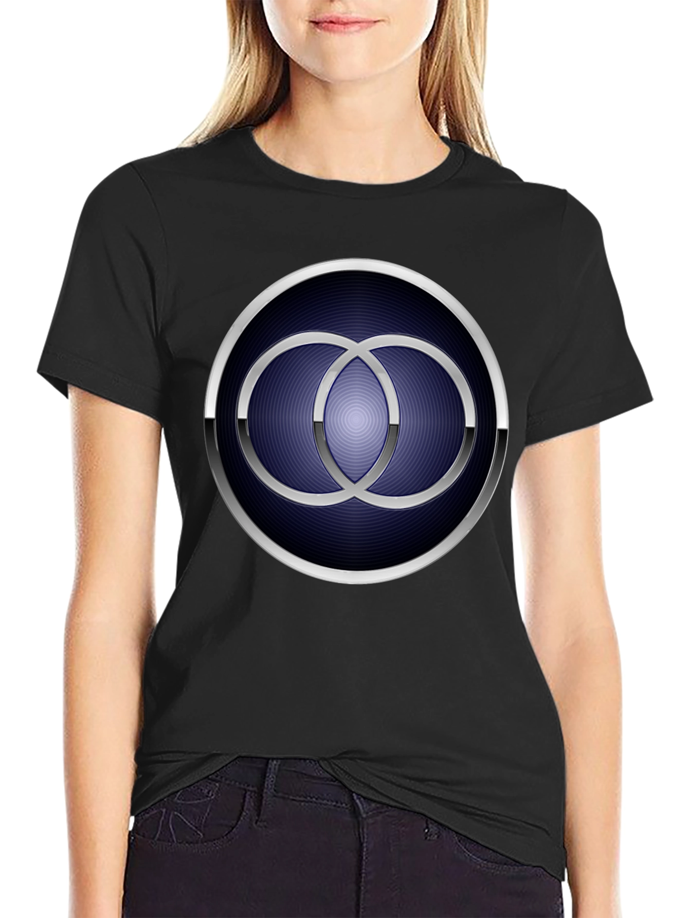 Geometric Circle Rings Graphic Tee - Mens