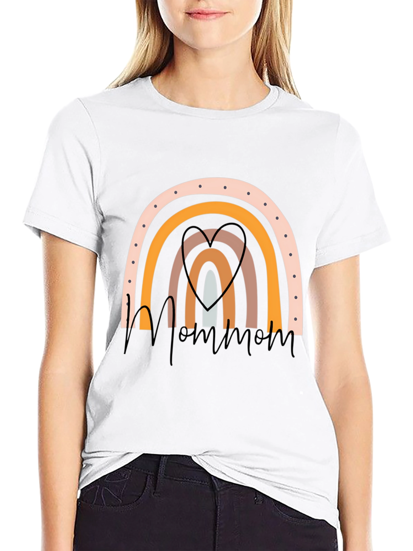 Mom Rainbow Graphic Tee - Black