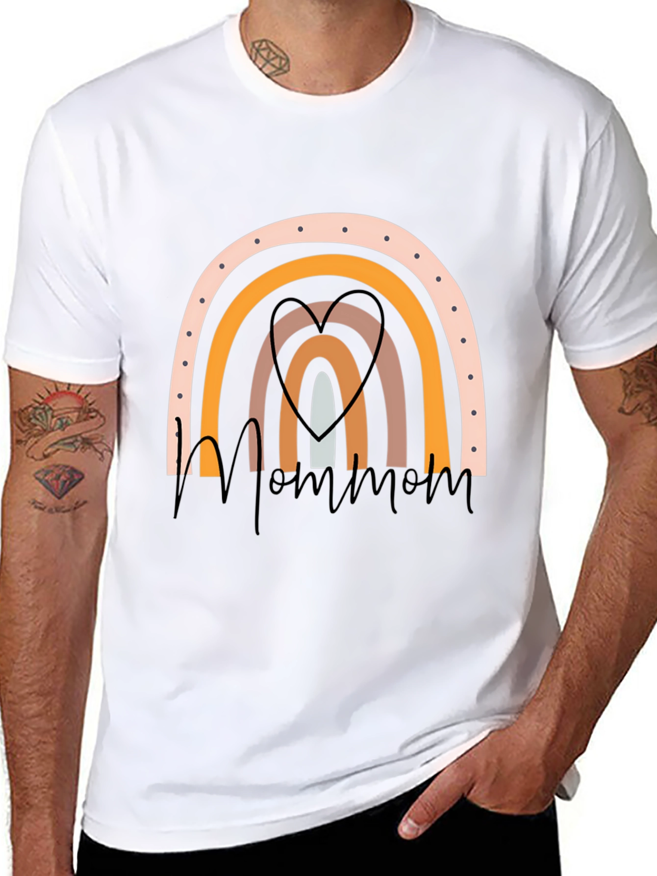 Mom Rainbow Graphic Tee - Black