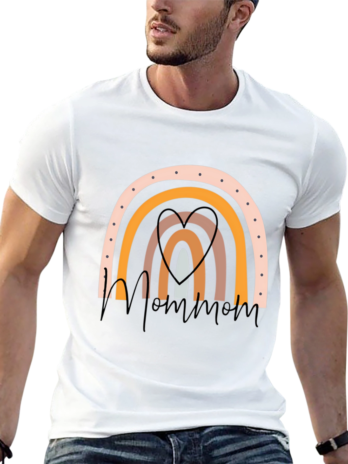 Mom Rainbow Graphic Tee - Black