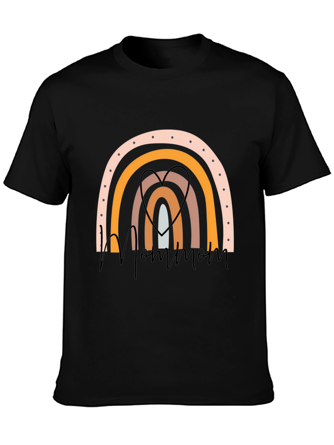 Mom Rainbow Graphic Tee - Black