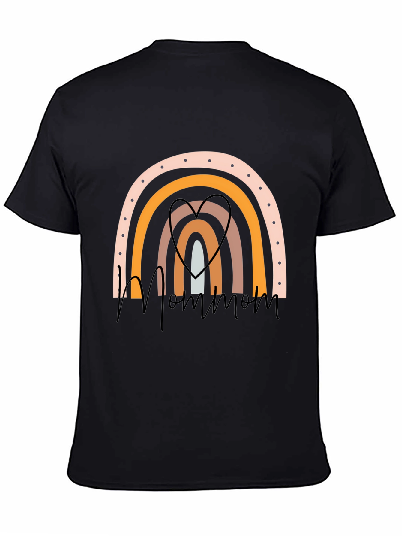 Mom Rainbow Graphic Tee - Black