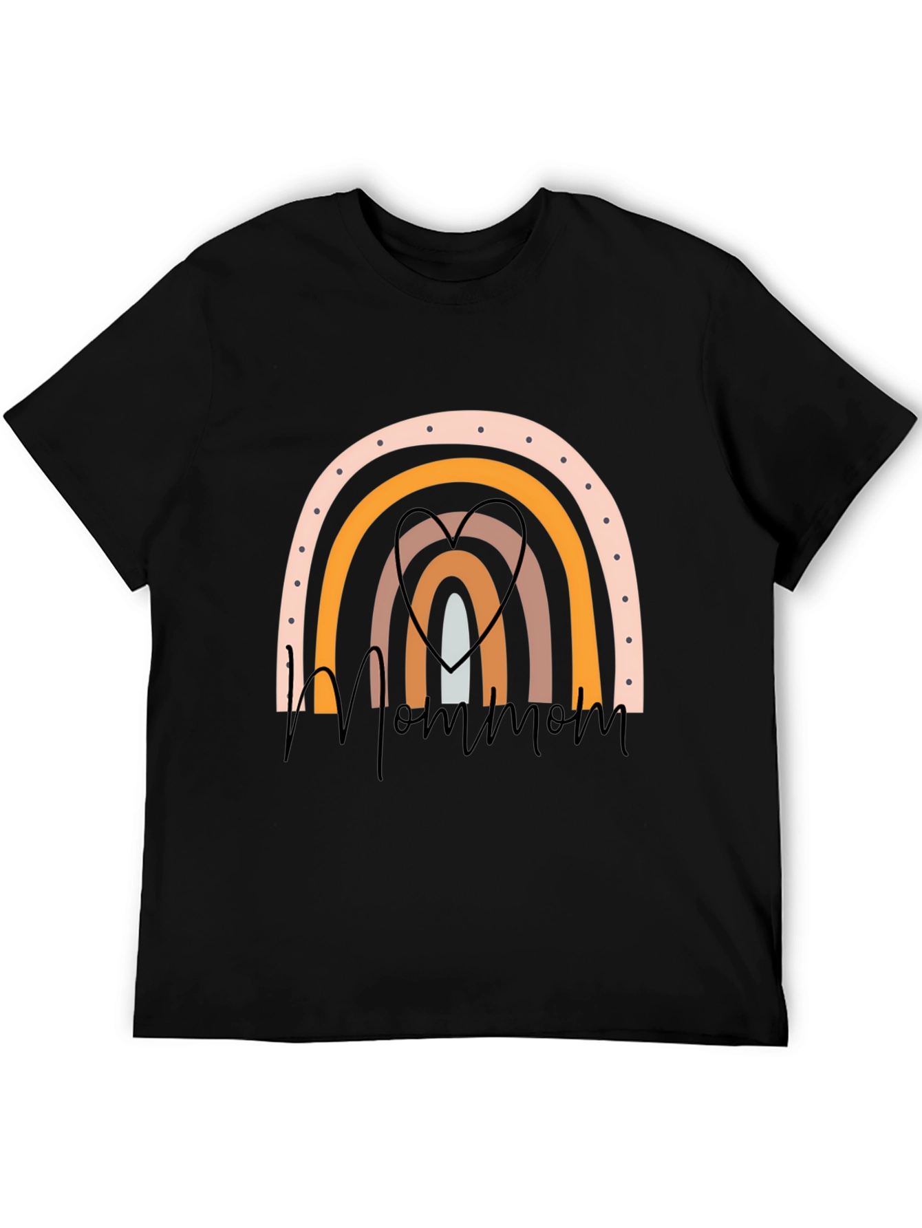 Mom Rainbow Graphic Tee - Black