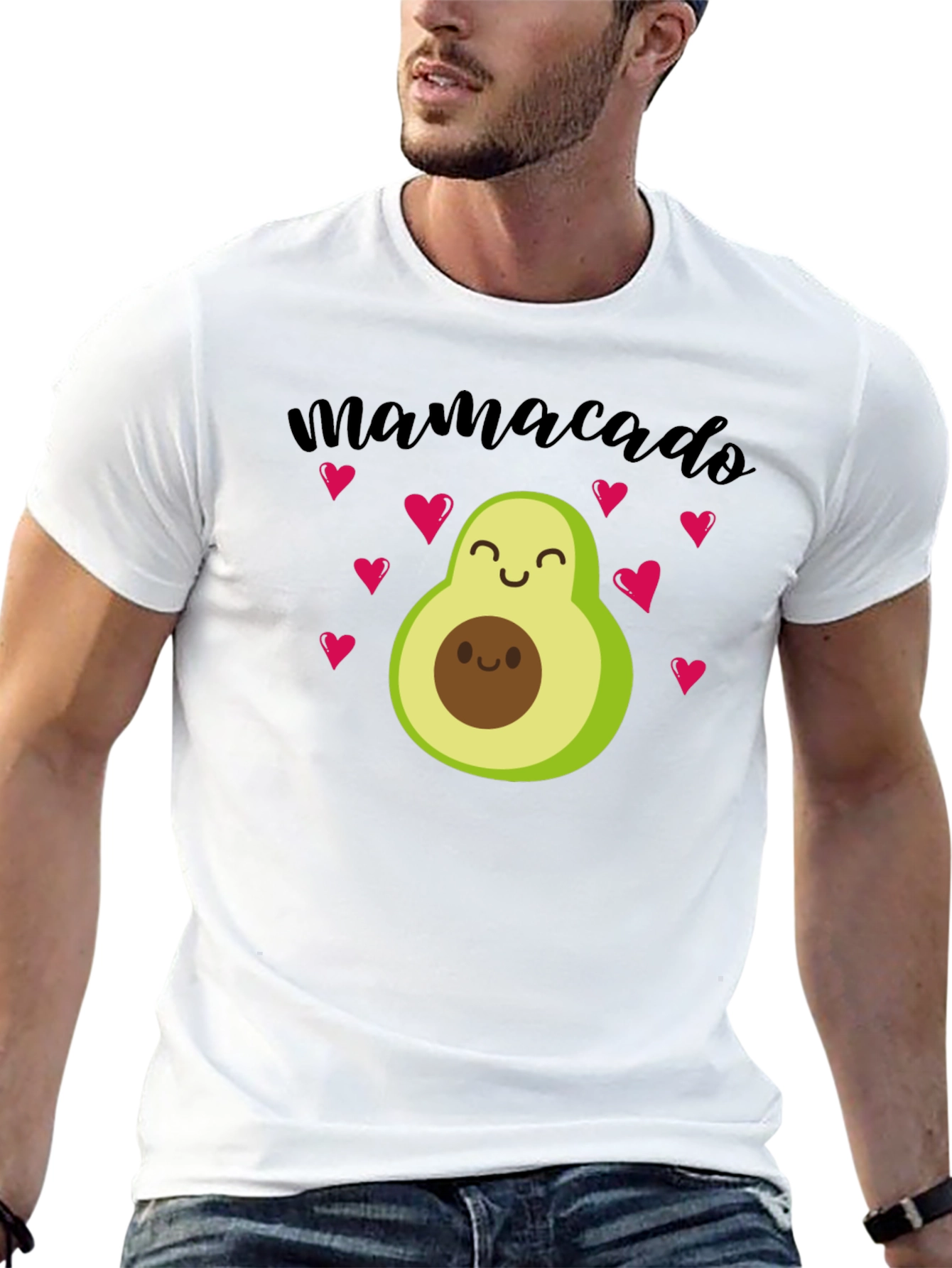Mamacado Avocado Heart Graphic Tee - Black