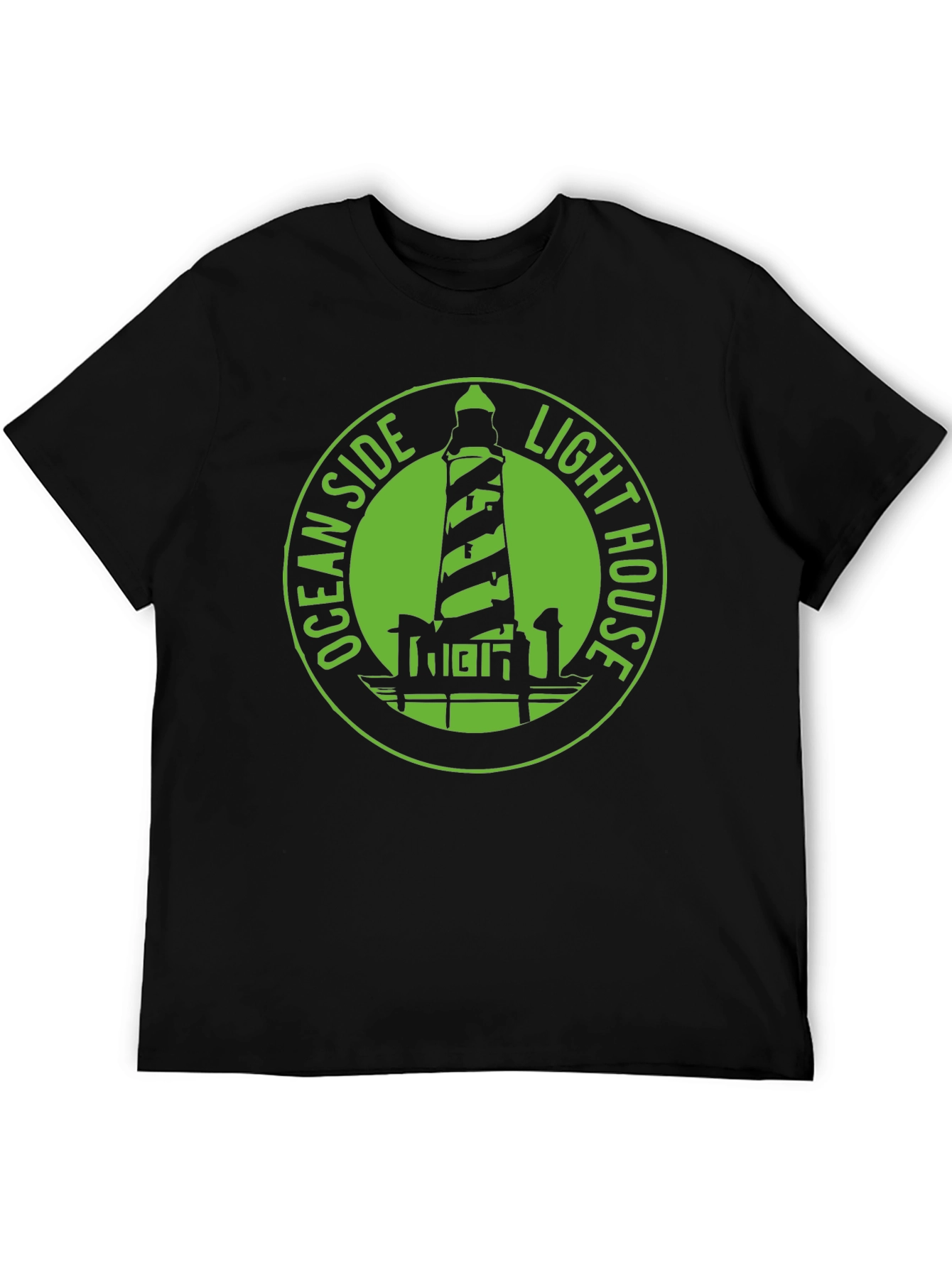 Ocean Side Lighthouse Graphic Tee - Classic Black