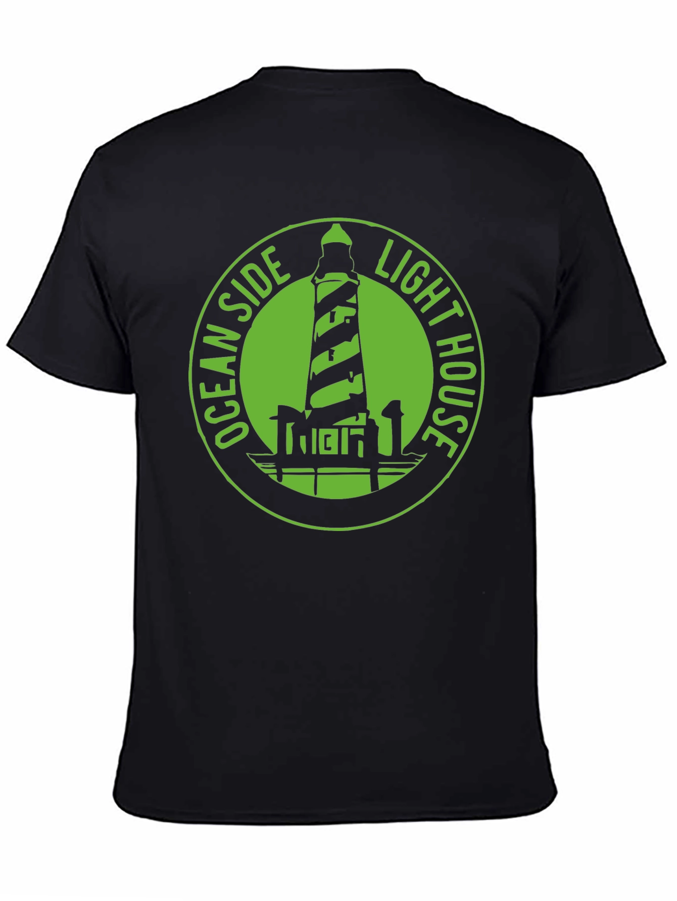 Ocean Side Lighthouse Graphic Tee - Classic Black