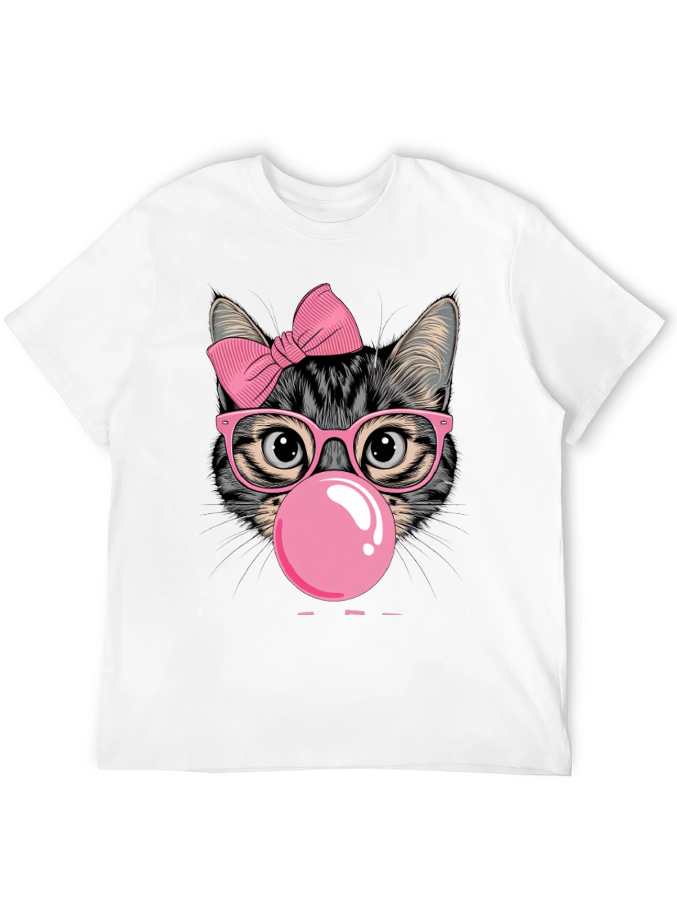 Cool Cat Bubble Gum Graphic T-Shirt