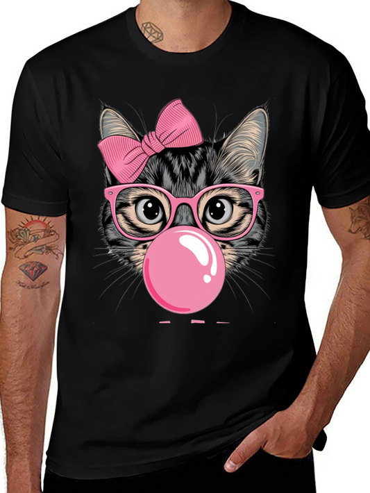 Cool Cat Bubble Gum Graphic T-Shirt