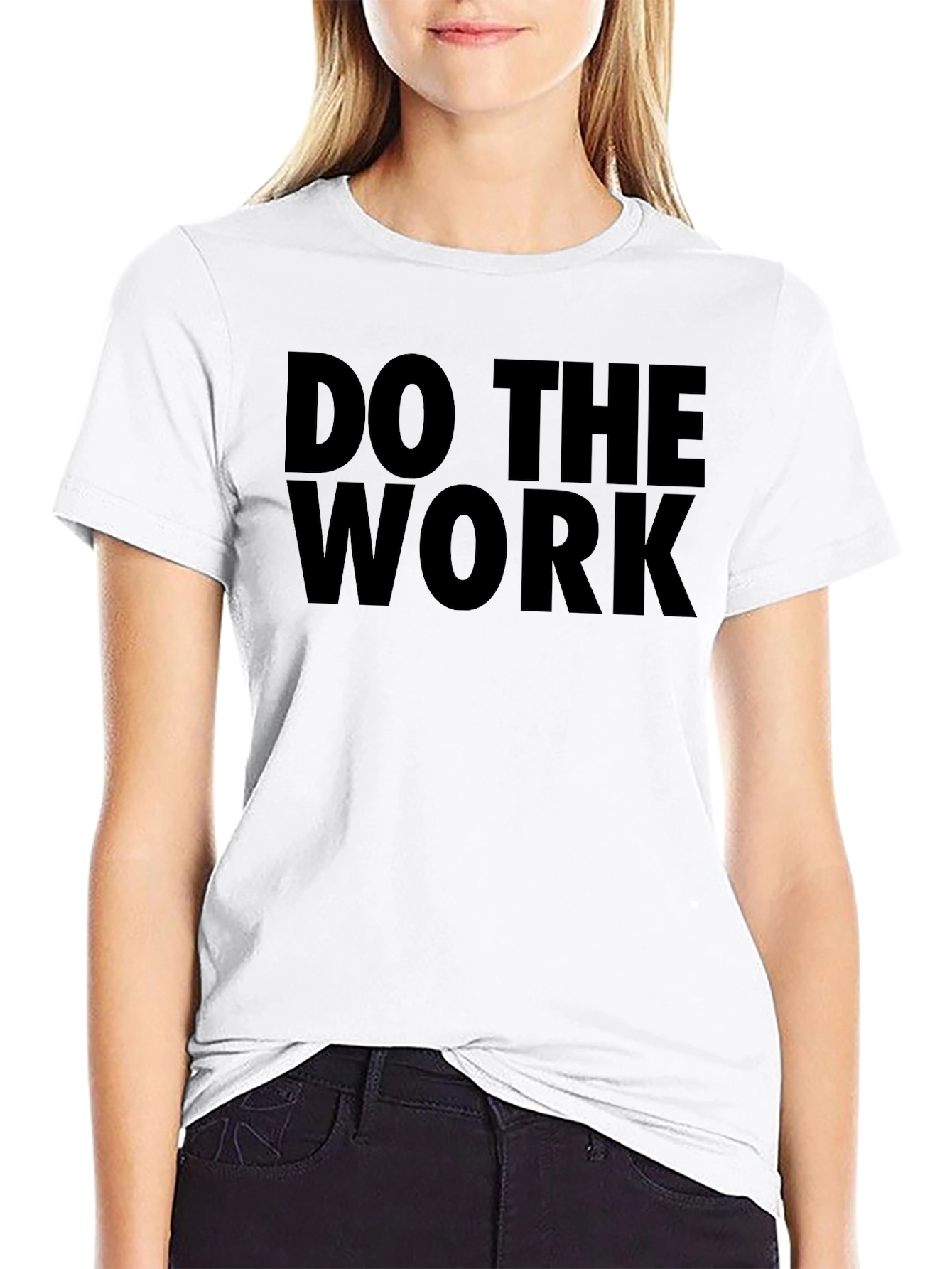 Motivational Do the Work Black Graphic T-Shirt
