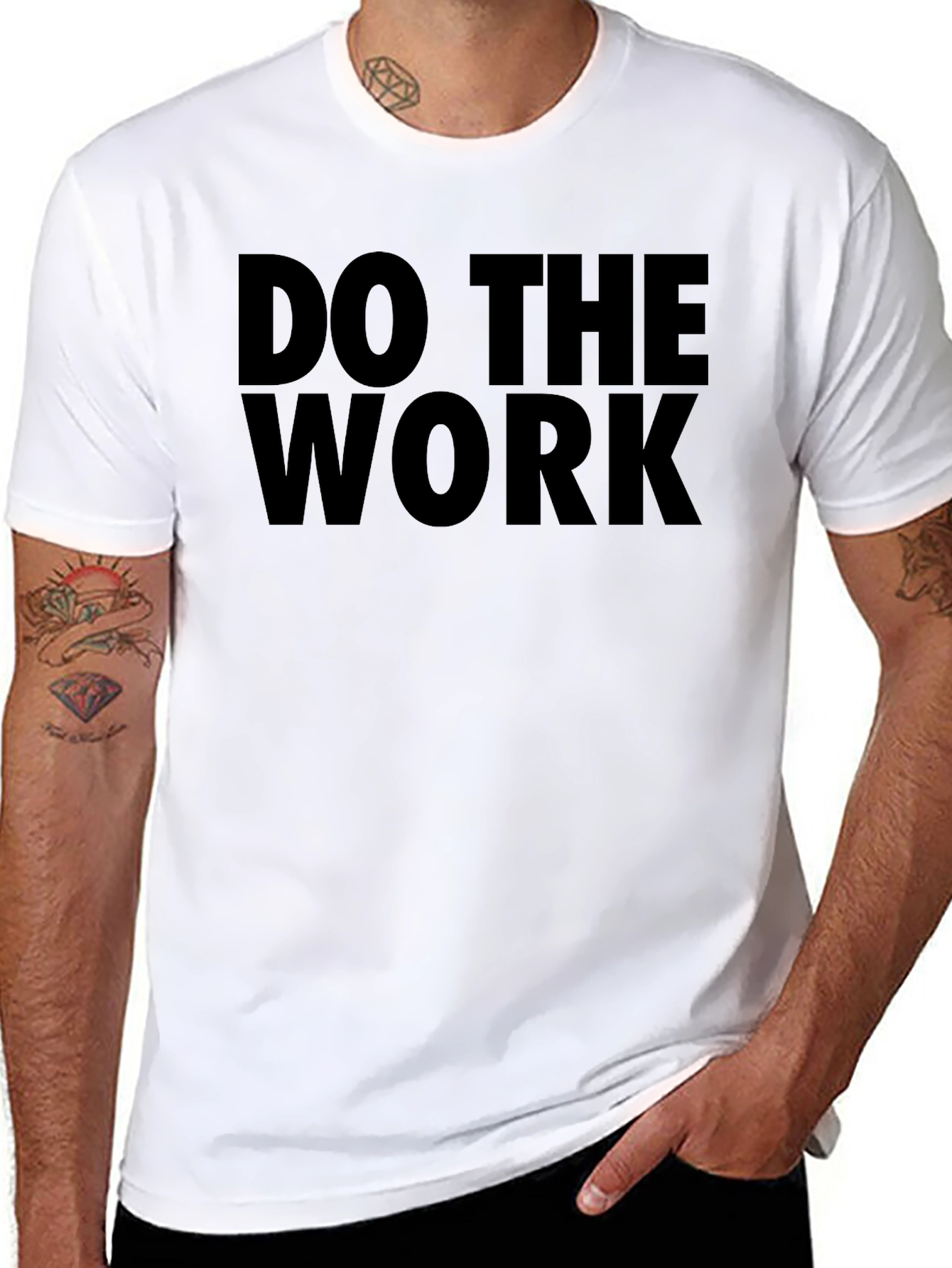 Motivational Do the Work Black Graphic T-Shirt